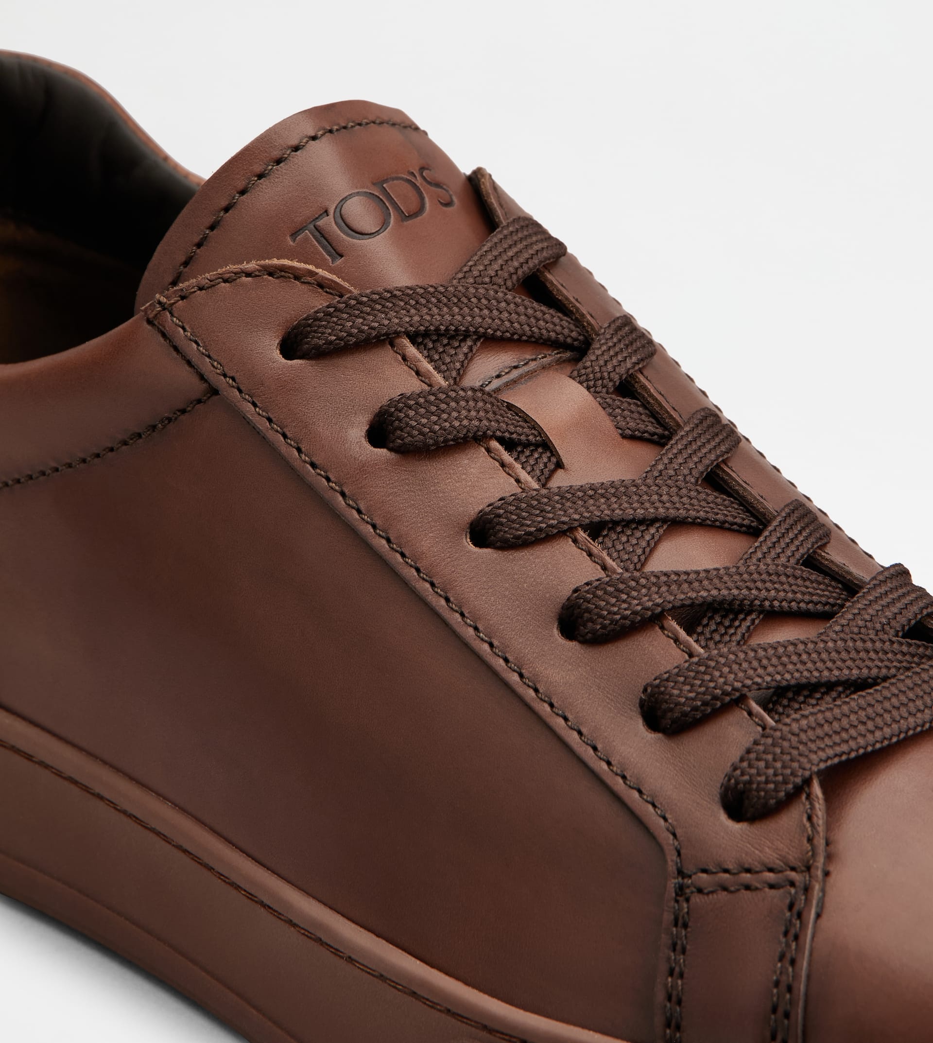 SNEAKERS IN LEATHER - BROWN - 5