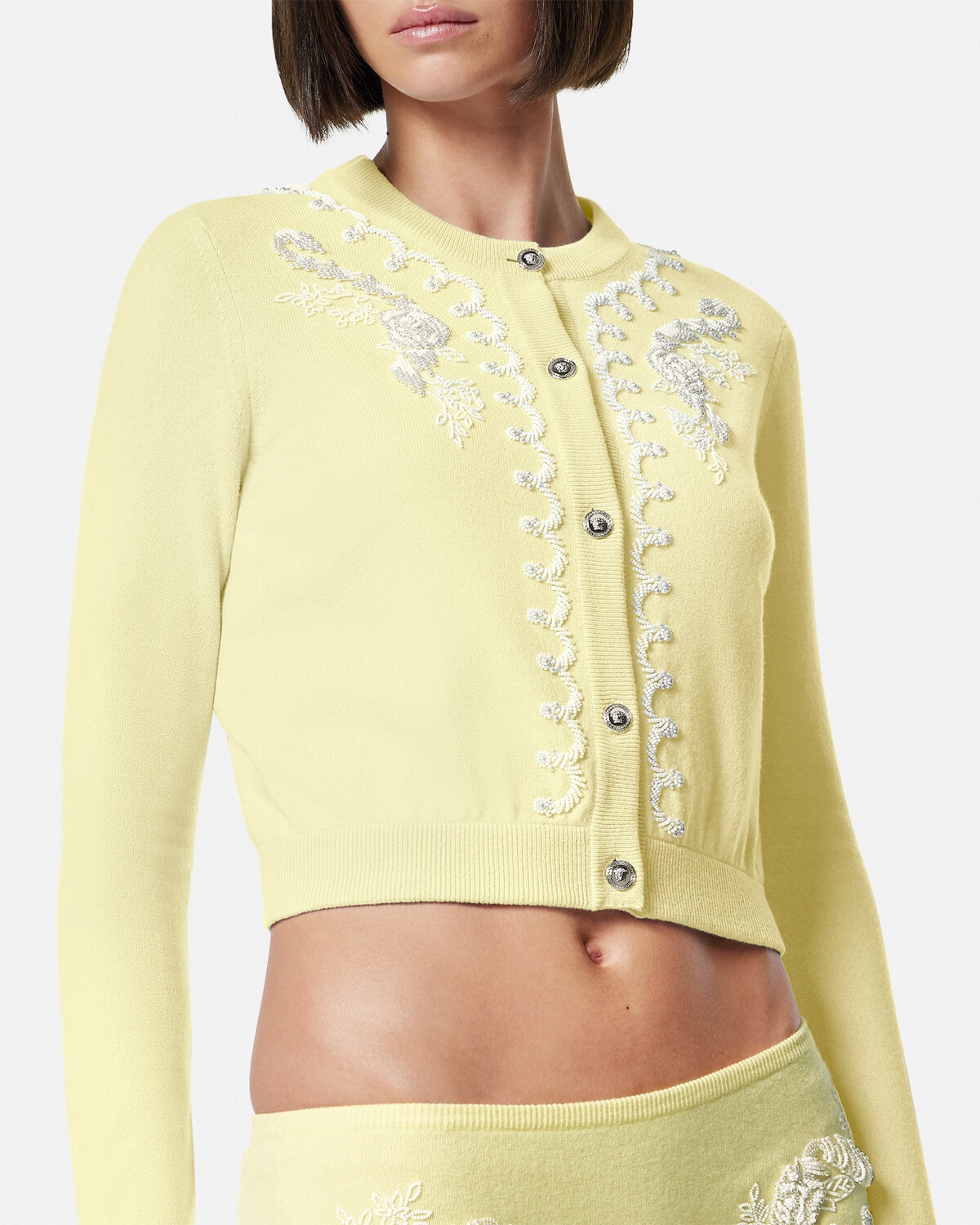 Embroidered Cashmere Knit Cardigan - 3