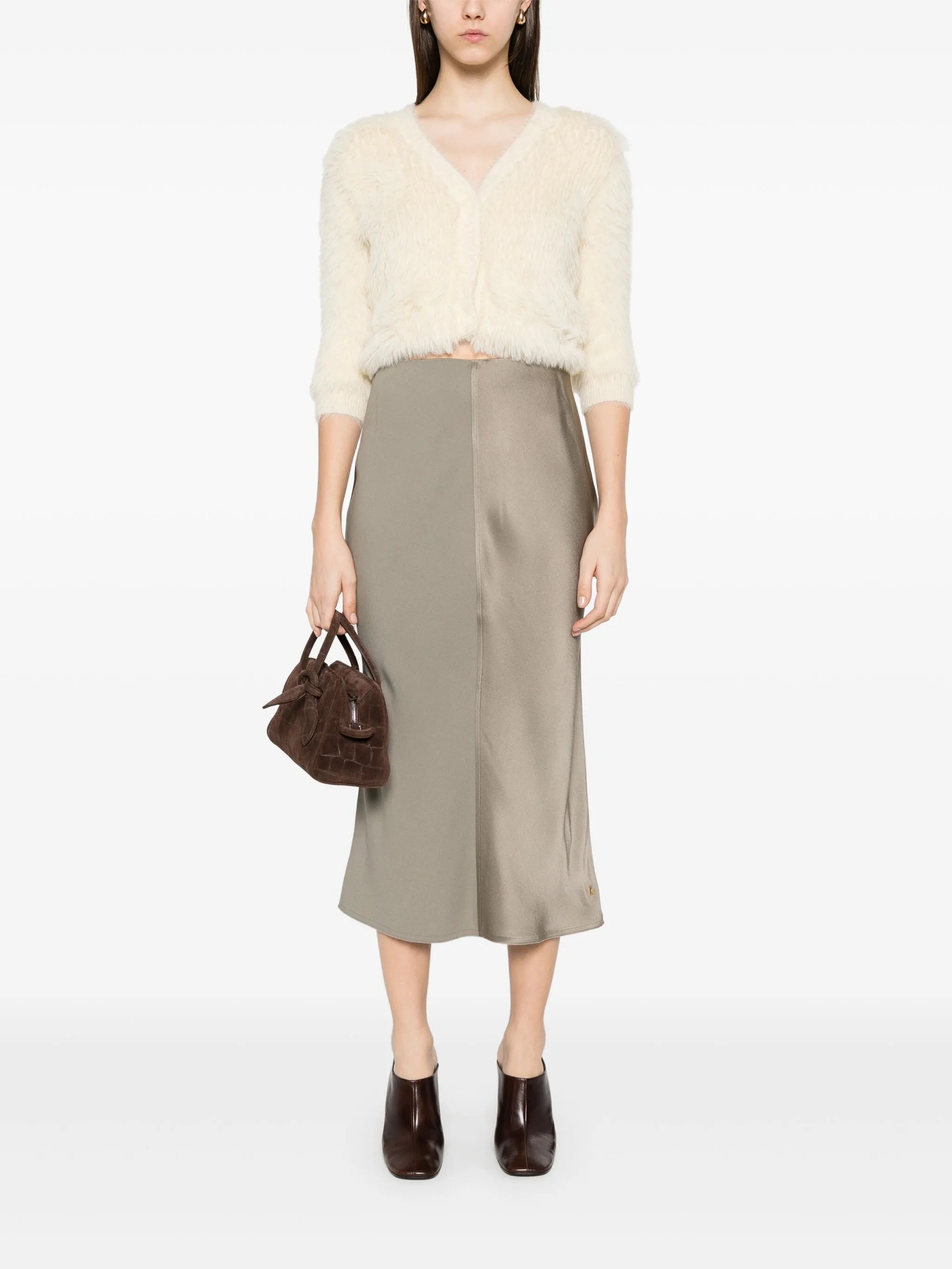 Satin Midi Skirt - 3