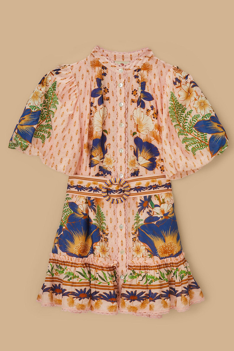 Pink Dream Garden Beaded Belt Mini Dress 6