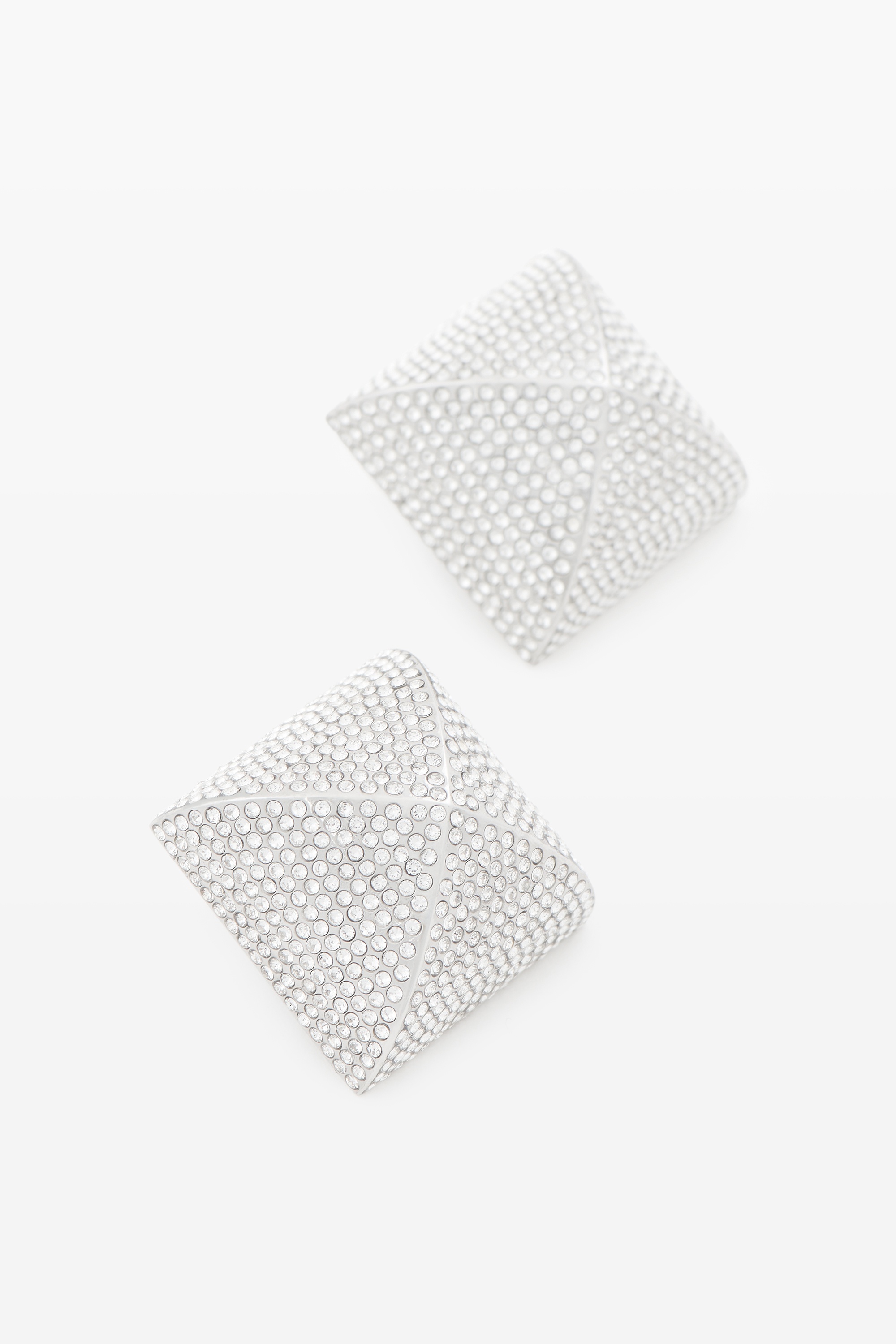 PAVE DOME STUD EARRINGS IN METAL - 2