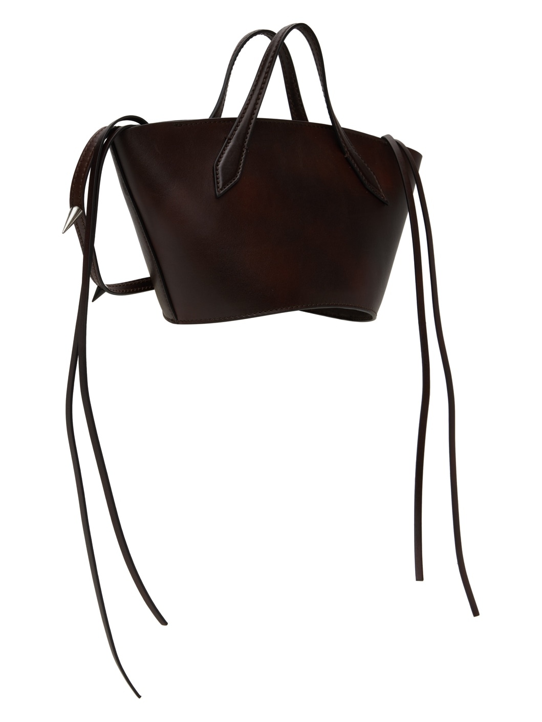 Brown Spike Shoulder Bag - 3