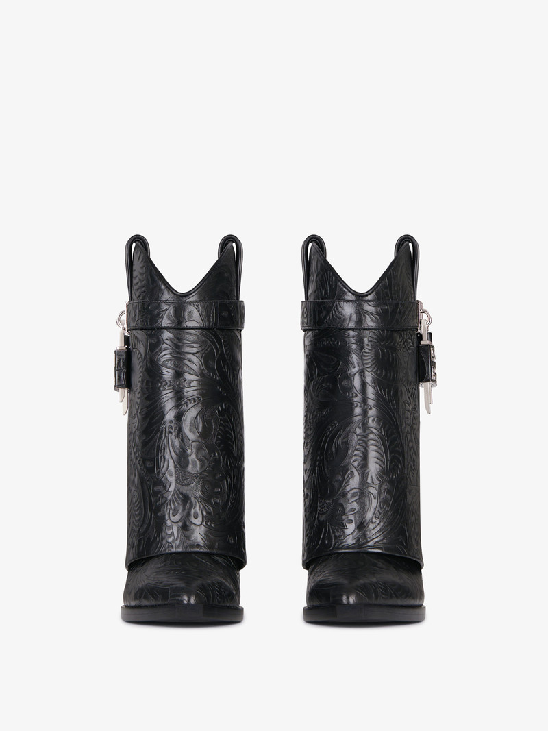 Givenchy SHARK LOCK COWBOY ANKLE BOOTS IN WESTERN LEATHER outlook