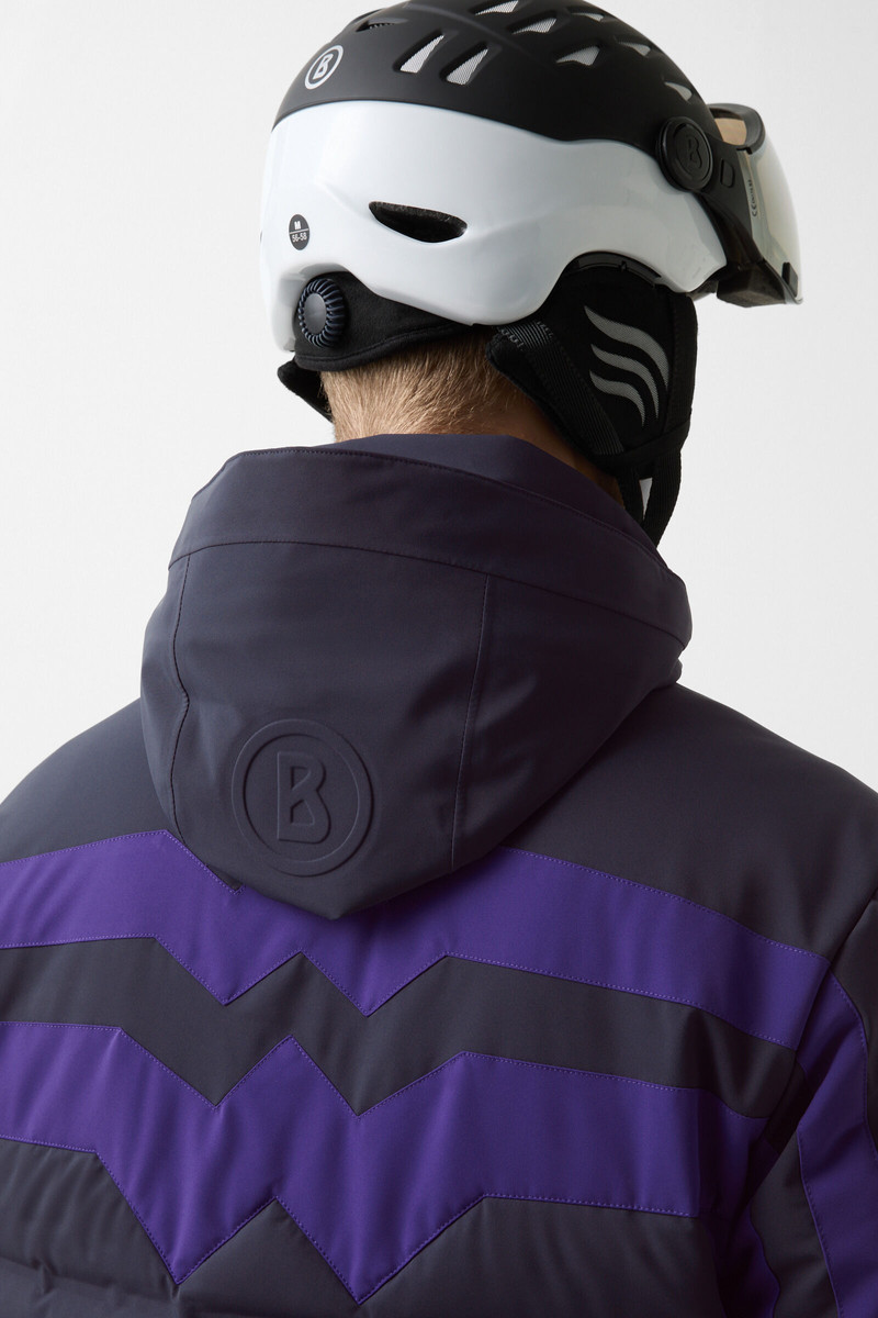 Feliks down ski jacket in Navy blue/purple 8