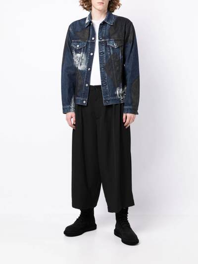 Yohji Yamamoto wide-leg cropped wool trousers outlook