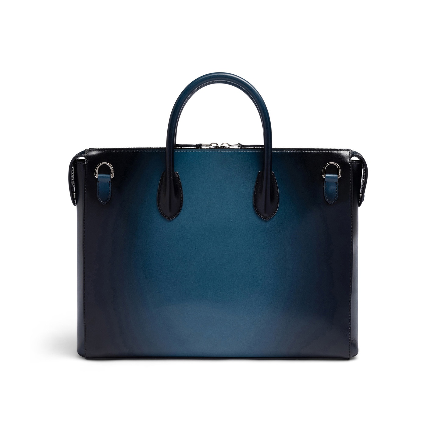 Blue leather laptop bag - 5