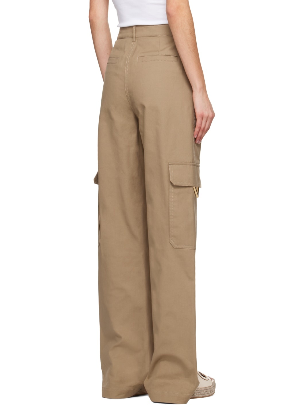Beige Cargo Pocket Trousers - 3