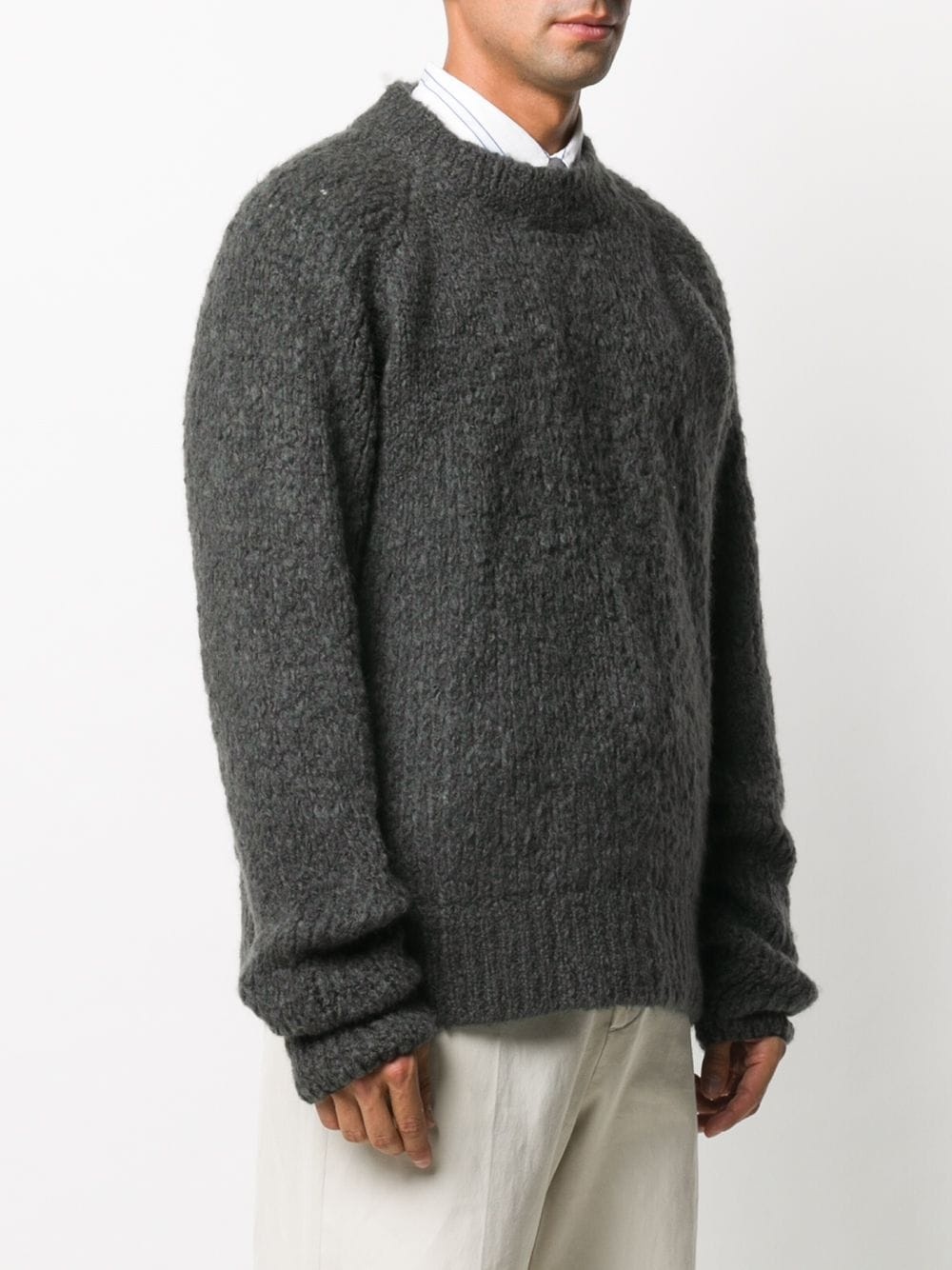 brushed crew neck jumper - 3