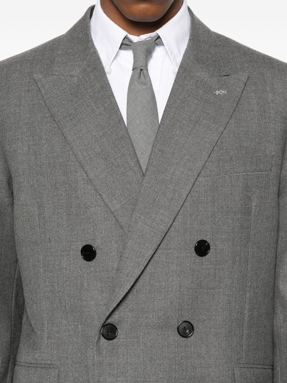 peak-lapel wool blazer - 5