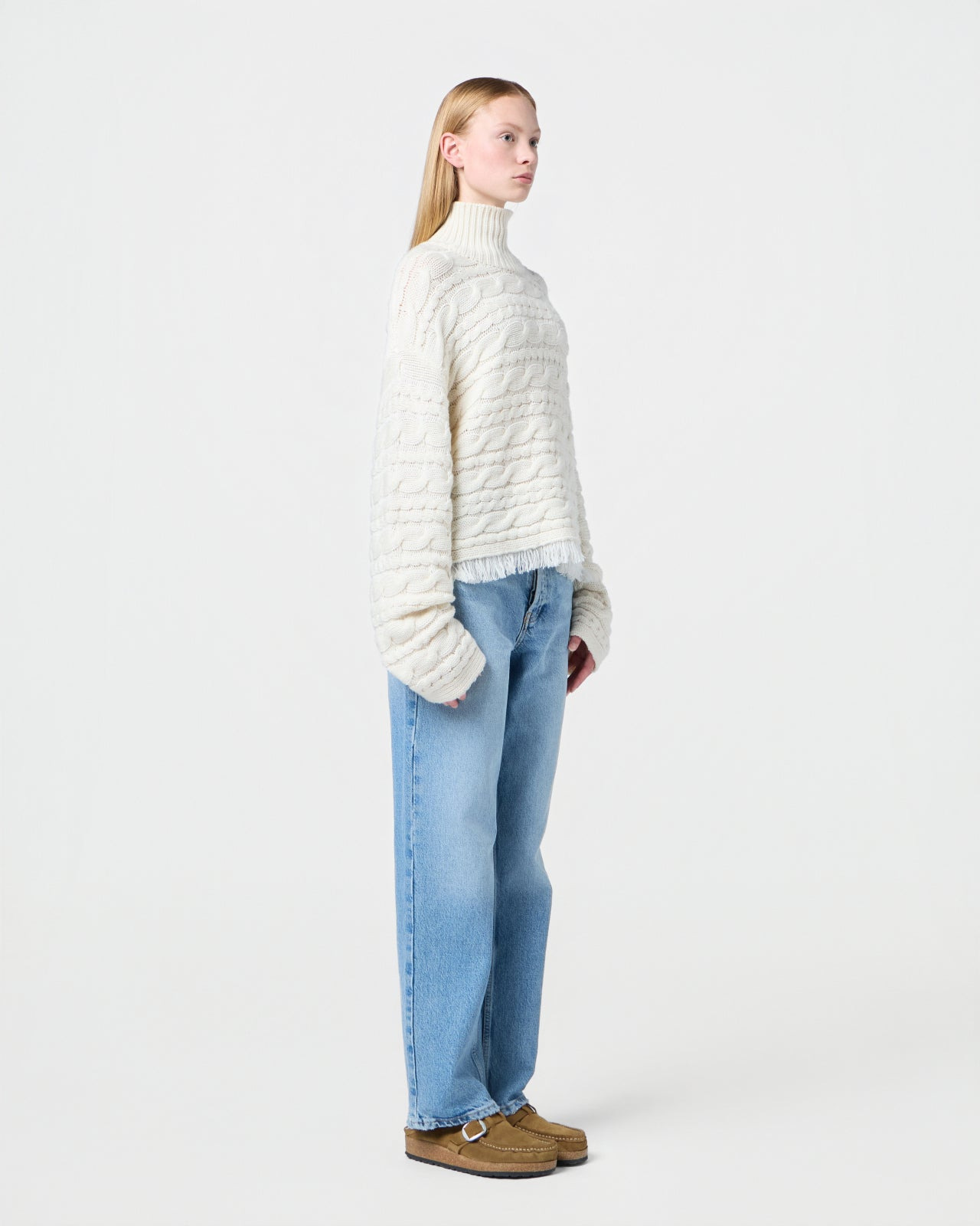 Cropped Cable Turtleneck - 6