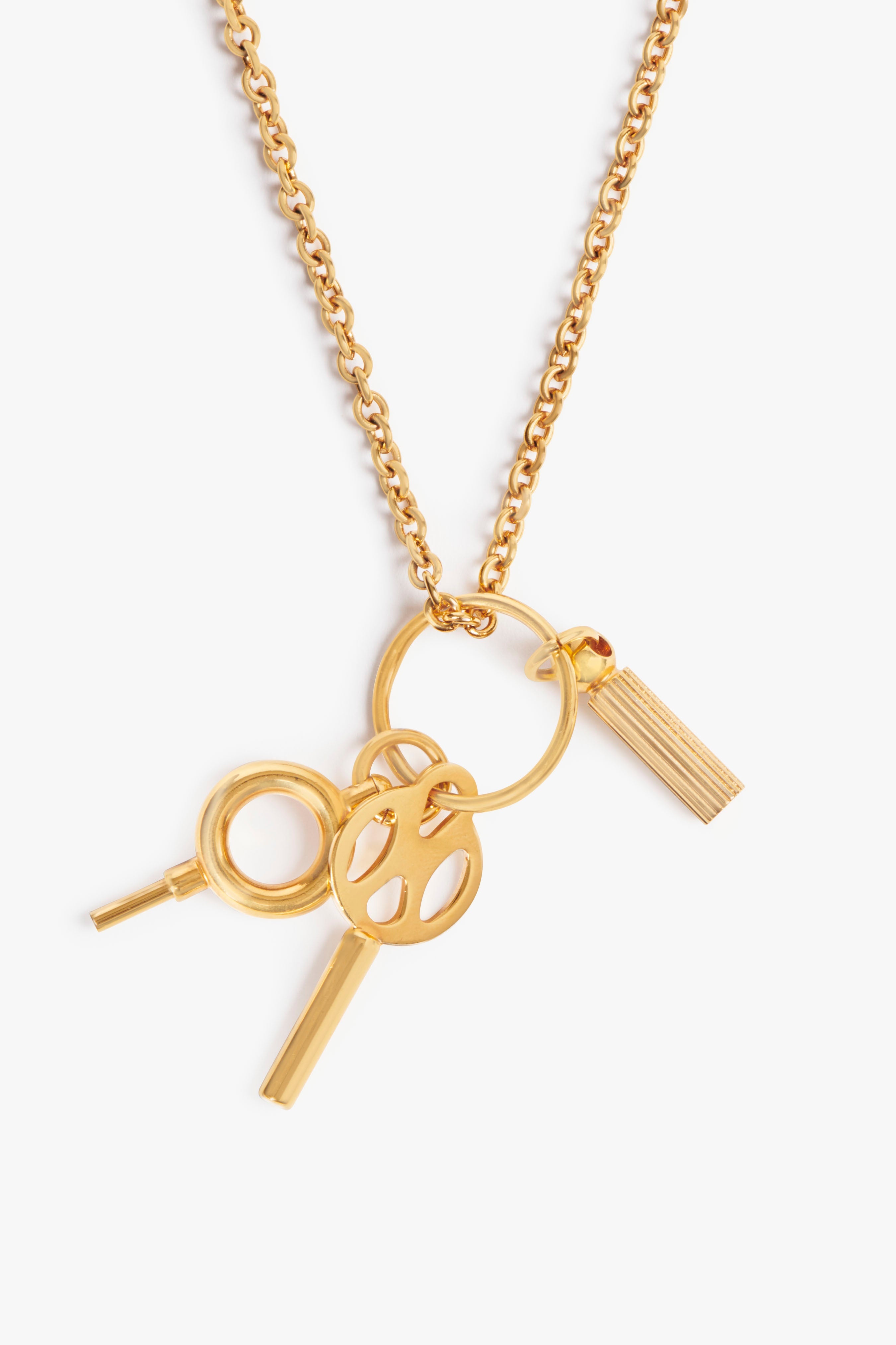 Key Charm Necklace in Gold - 2