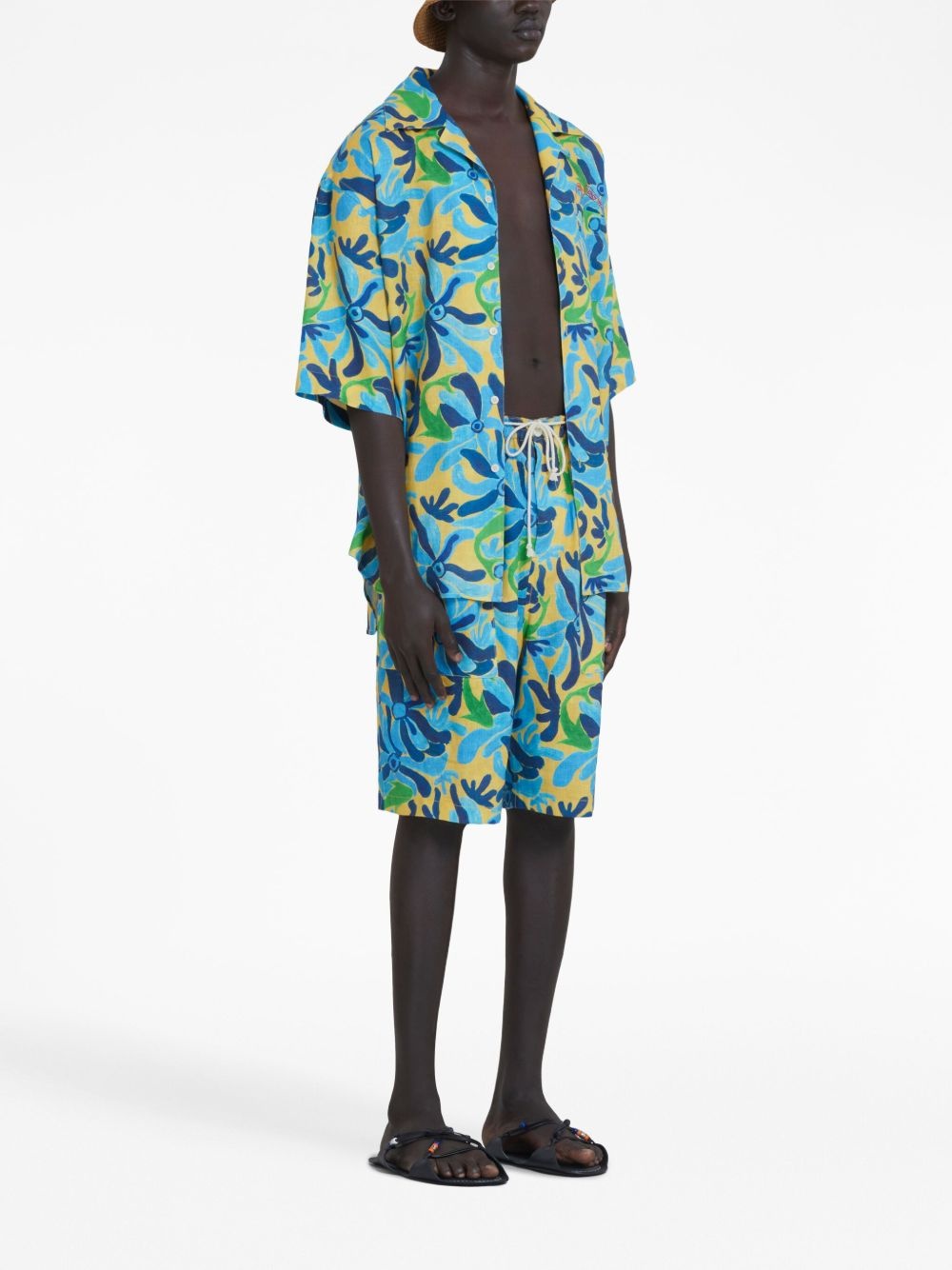 graphic-print drop-crotch shorts - 2