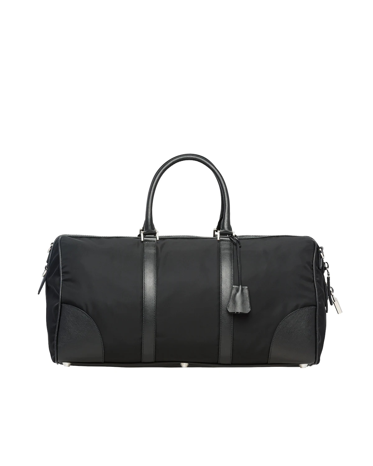 Nylon and Saffiano leather duffel bag - 4