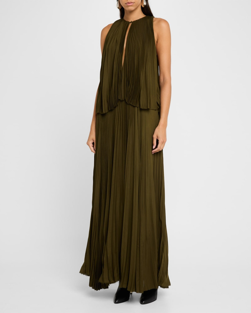 BRANDON MAXWELL The Hallett Pleated Two-Tiered Dress outlook