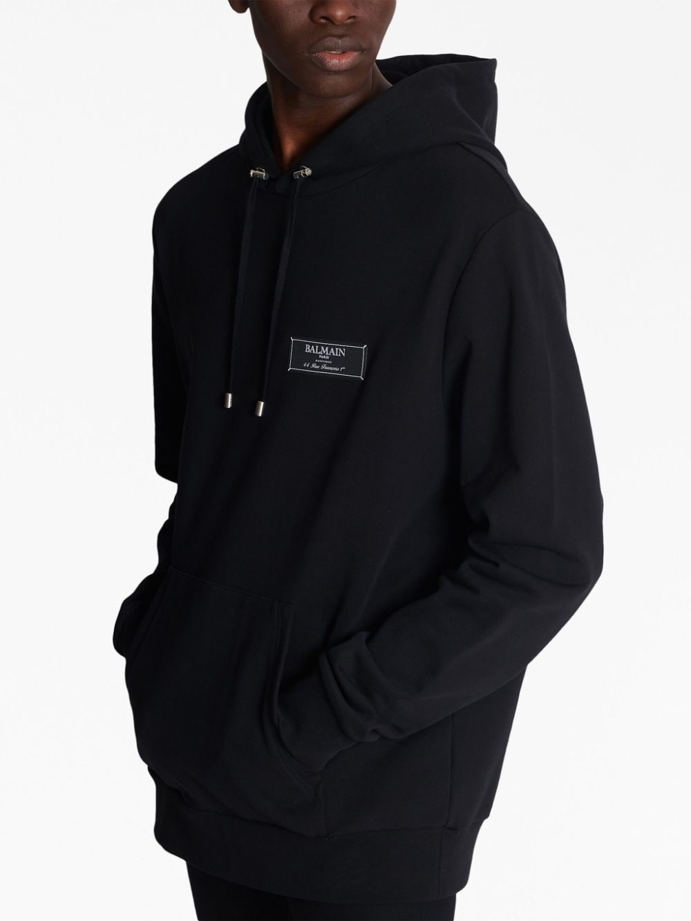 logo-patch cotton hoodie - 6