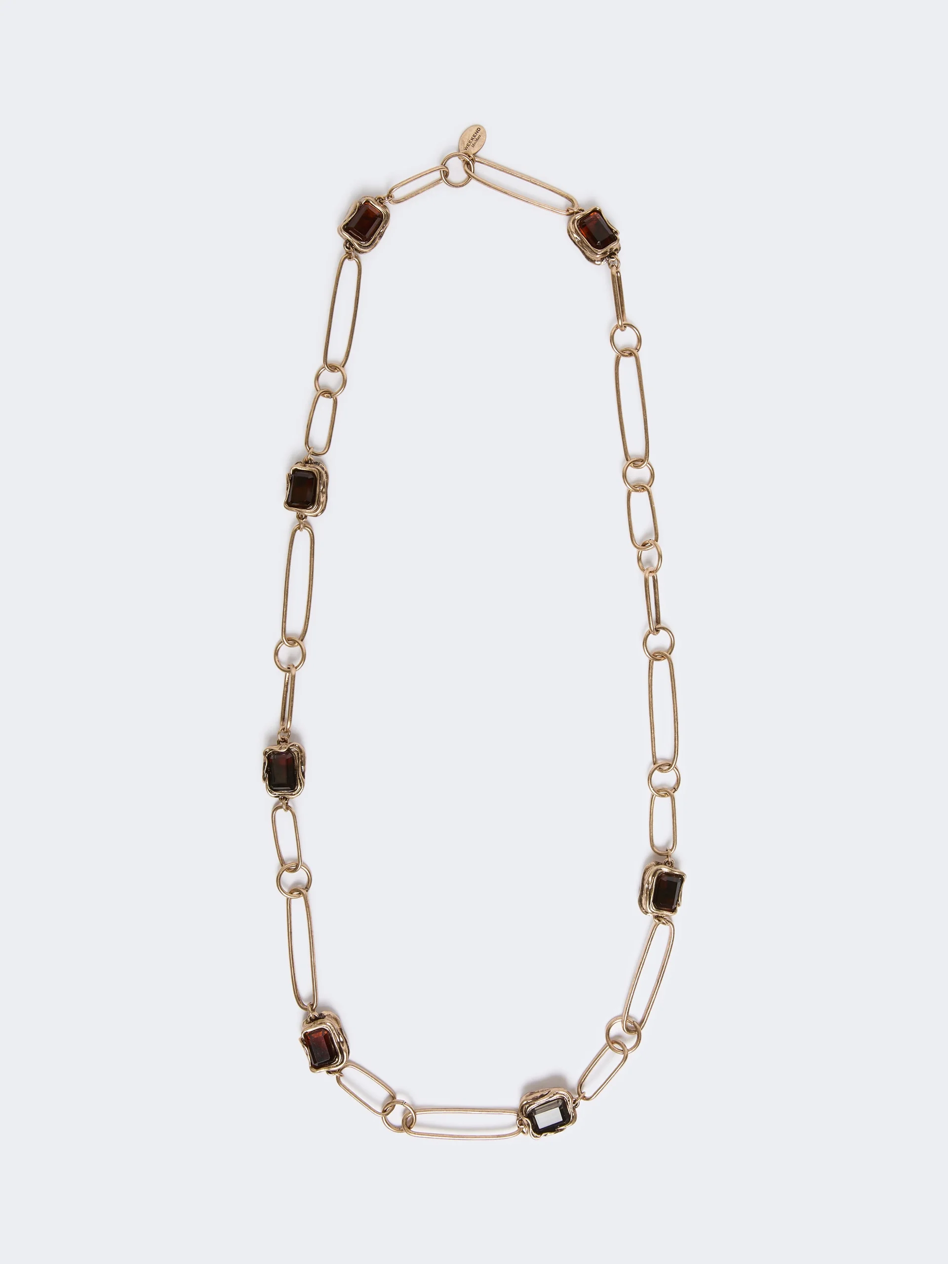 RONCHI Deco chain necklace with gemstones - GOLD - 1