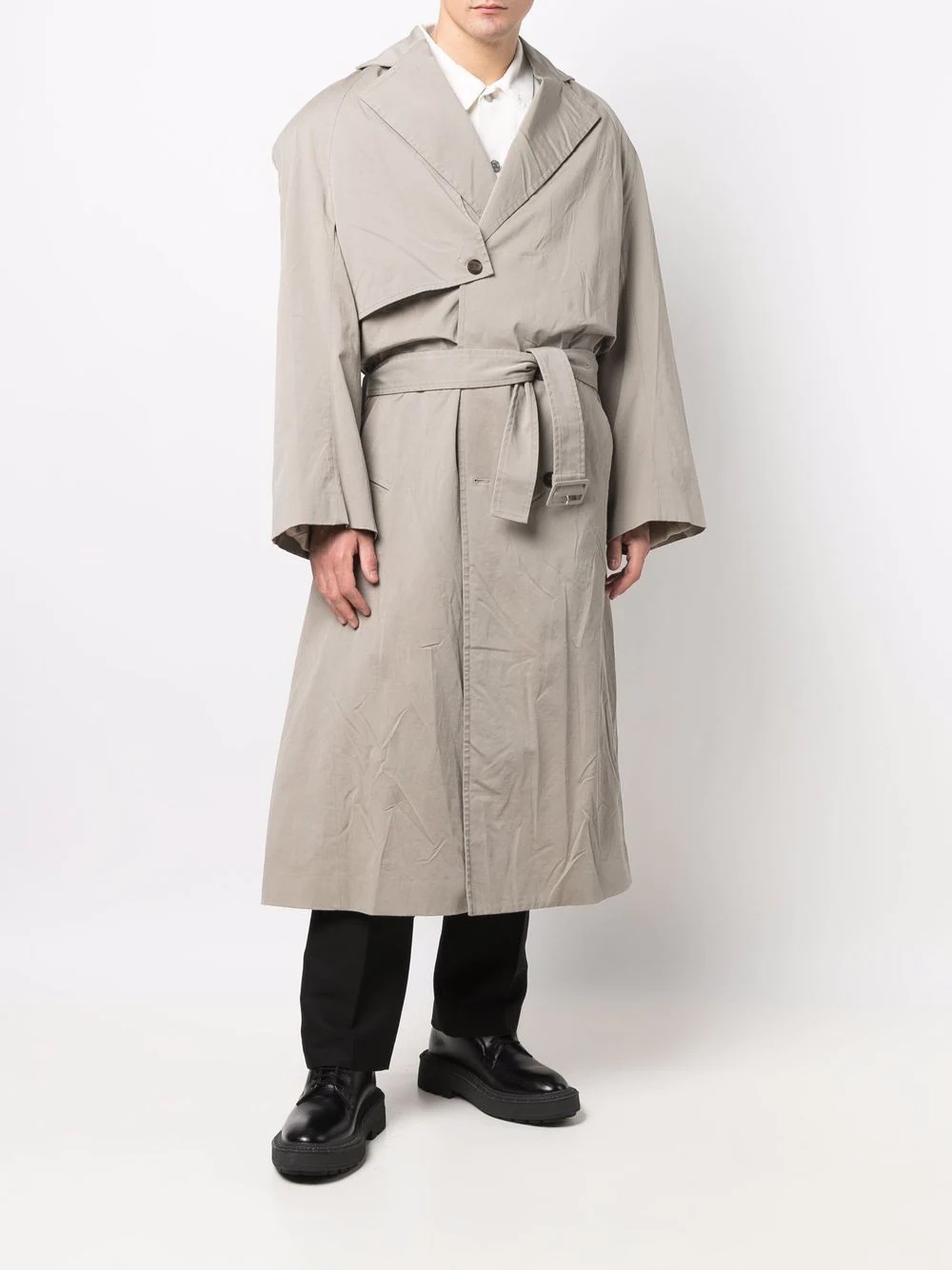 belted oversize trench coat - 2