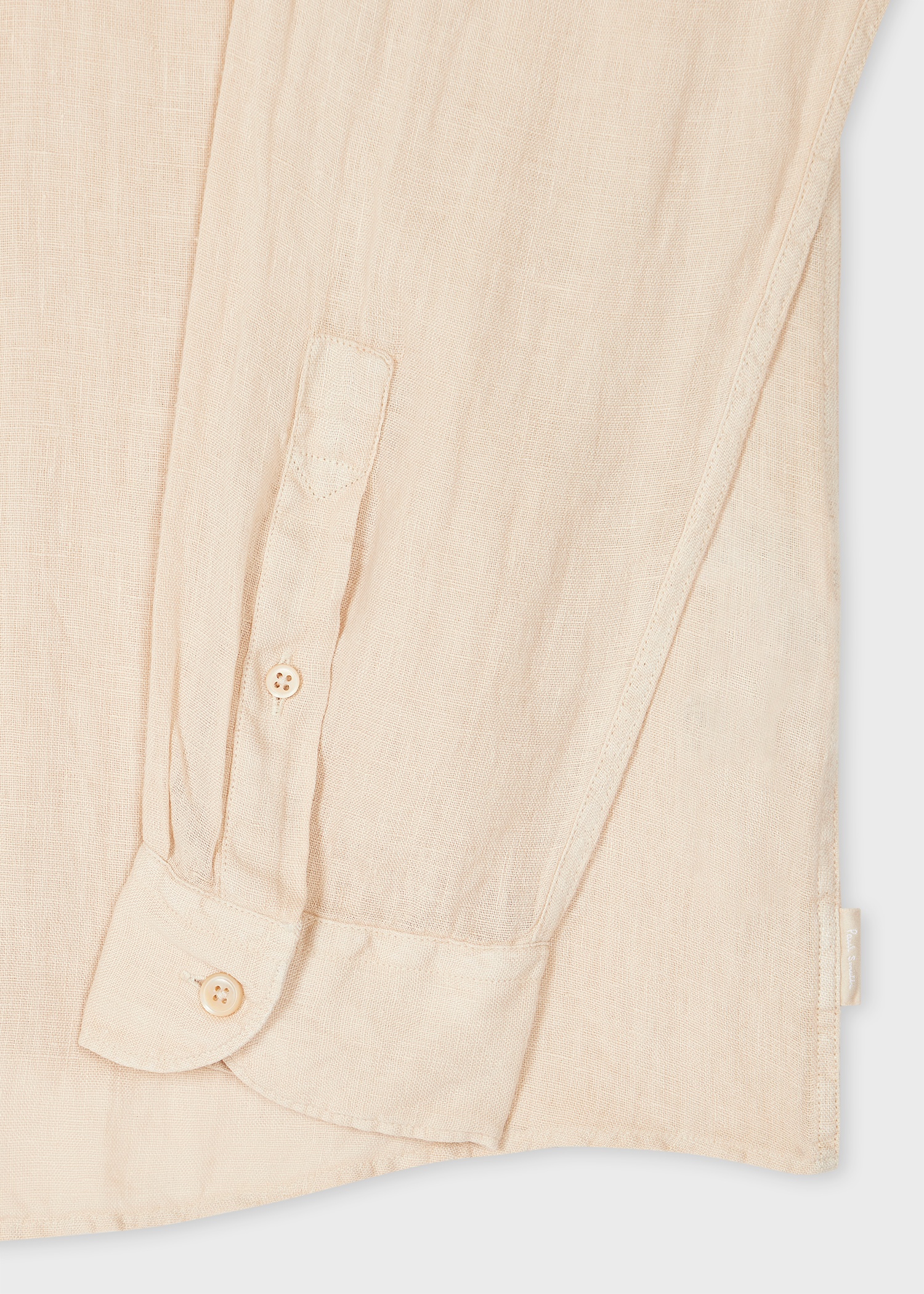 Ecru Linen Button-Down Collar Shirt - 2