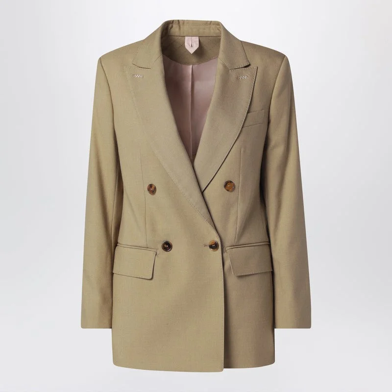 Max Mara Camel Wool-Blend Double-Breasted Jacket Women - 1