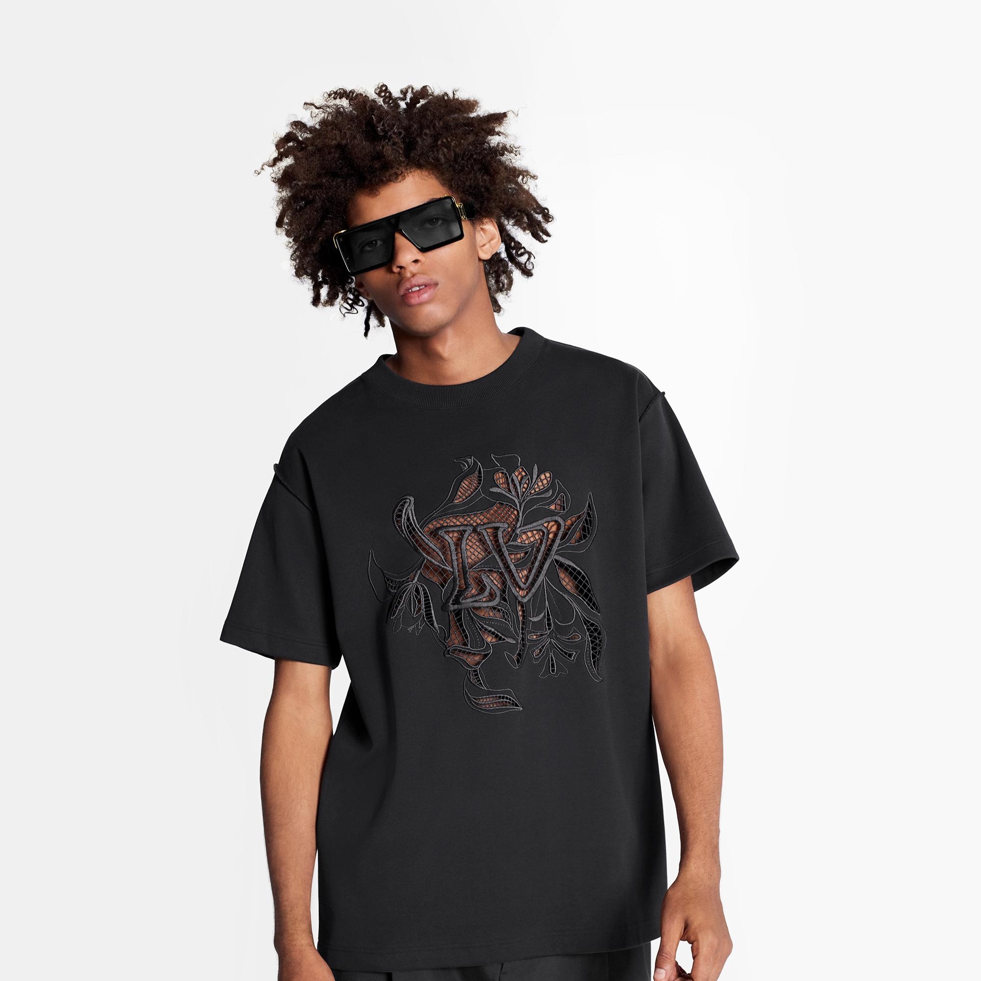 LV Vegetal Lace Embroidery T-Shirt - 4