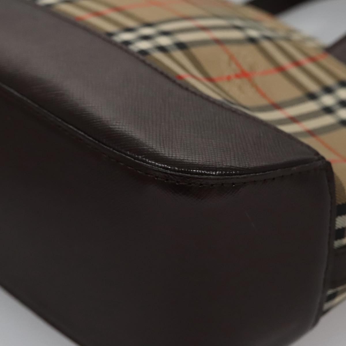 Burberry Nova Check Hand Bag Canvas Beige Brown - 8