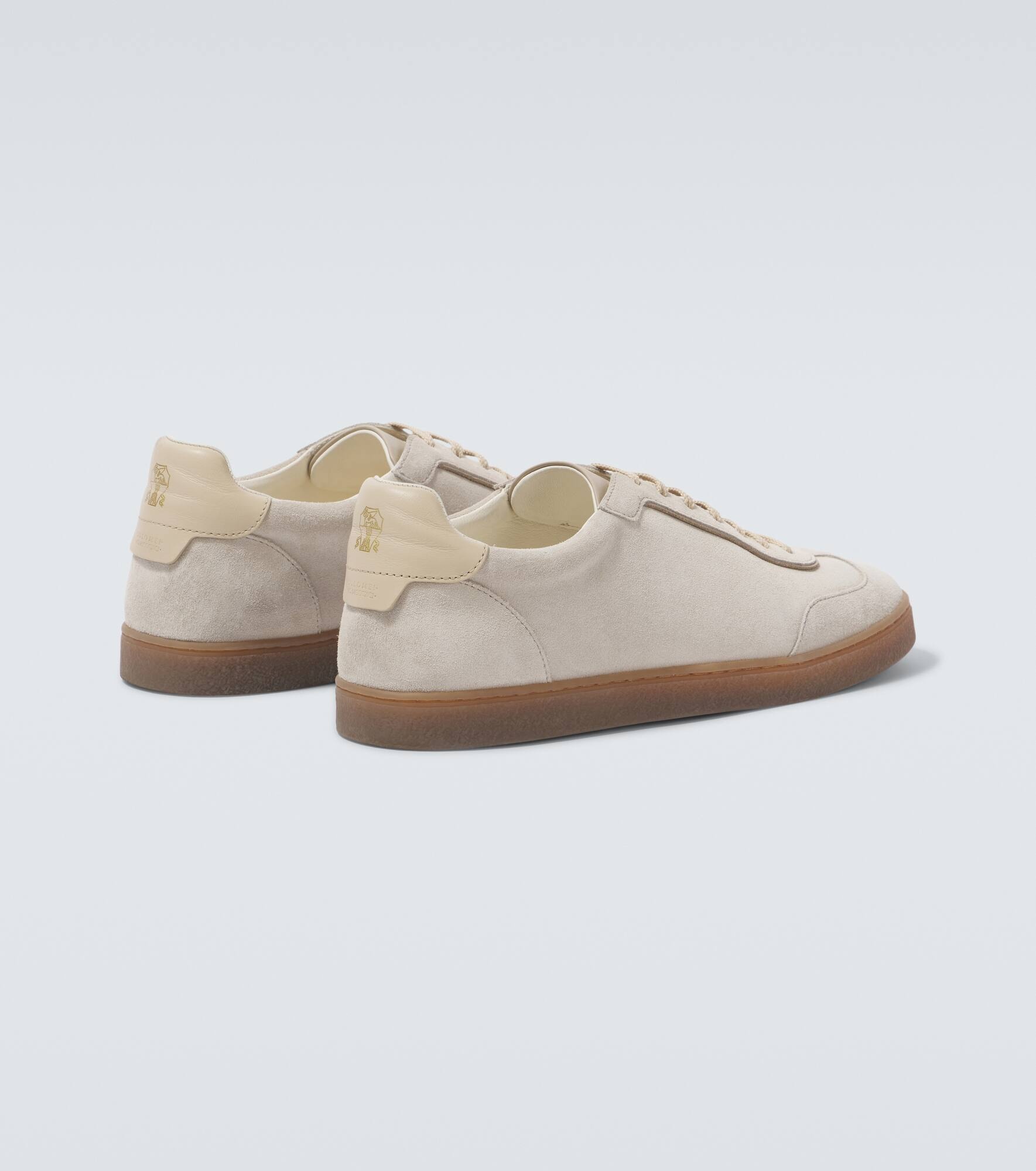 Leather-trimmed suede sneakers - 6