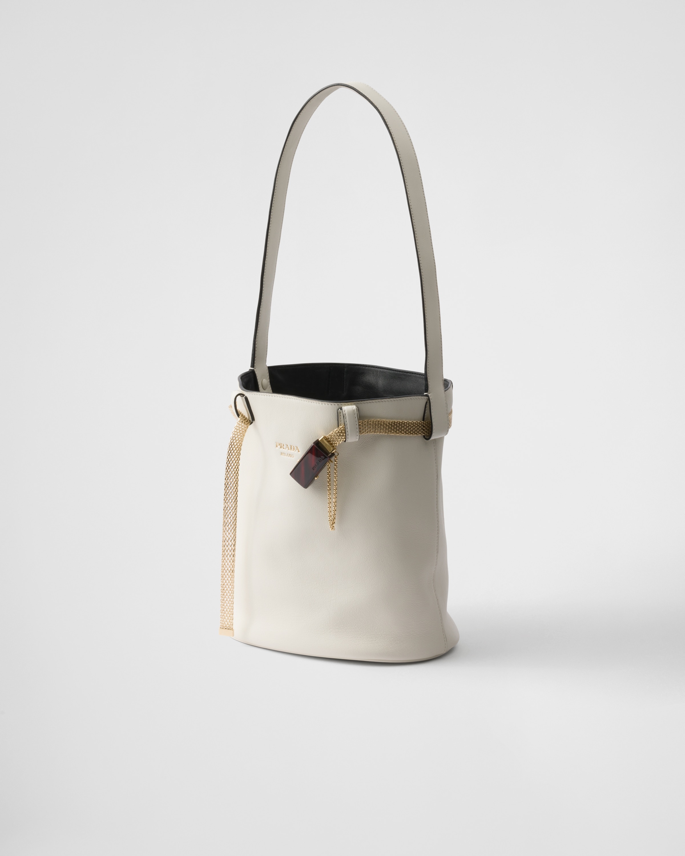 Prada Buckle leather bucket bag with jeweled belt - 3