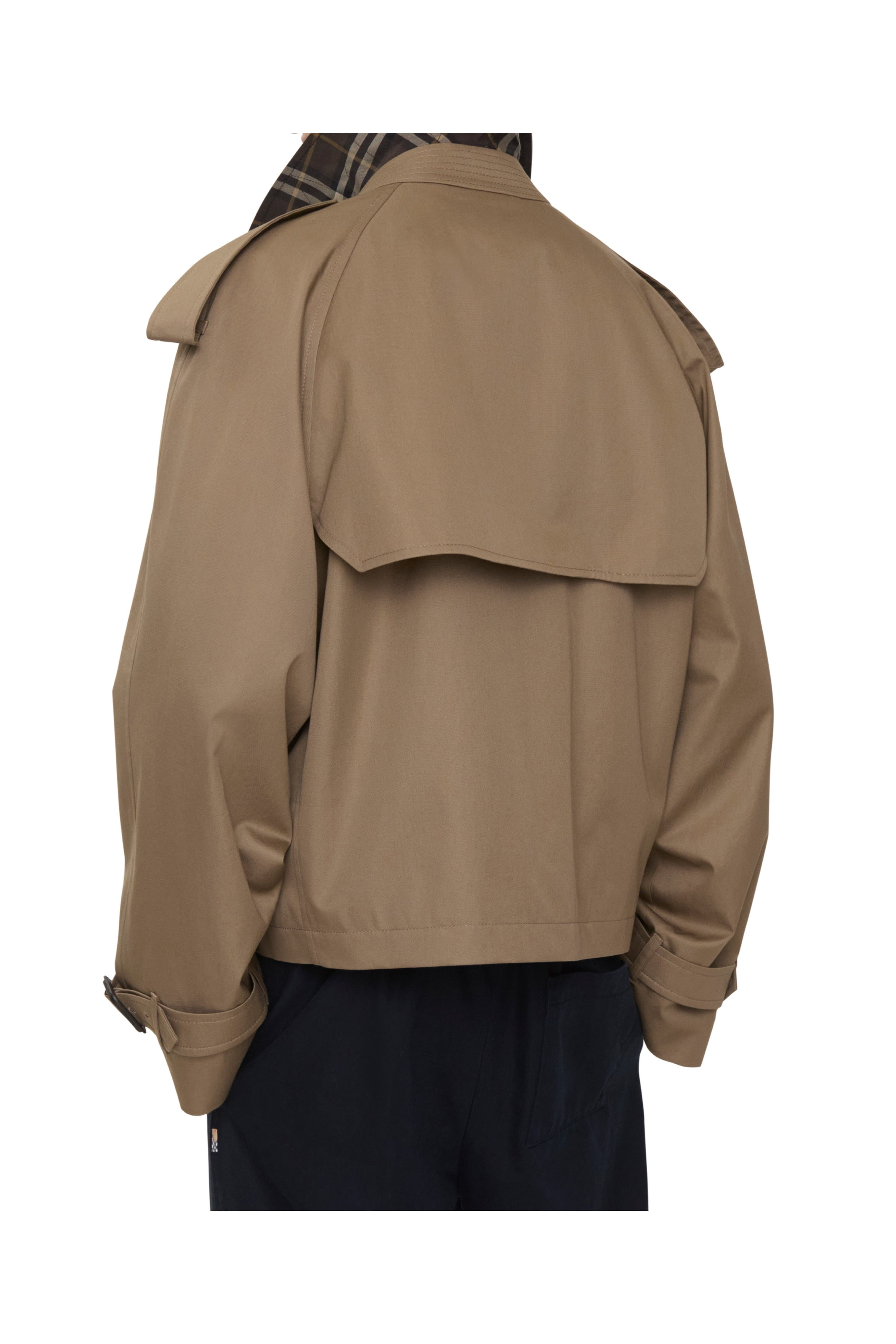 burberry Cropped Gabardine Trench Jacket in Clay Brown at Nordstrom - 3