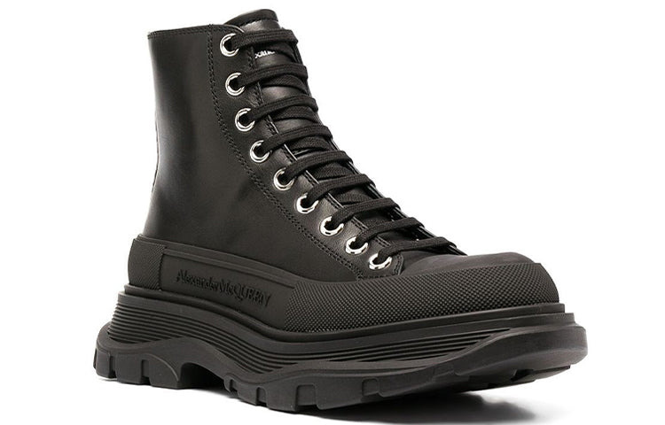 (WMNS) Alexander McQueen Tread Slick High 'Black' 633900WHZ621081 - 3