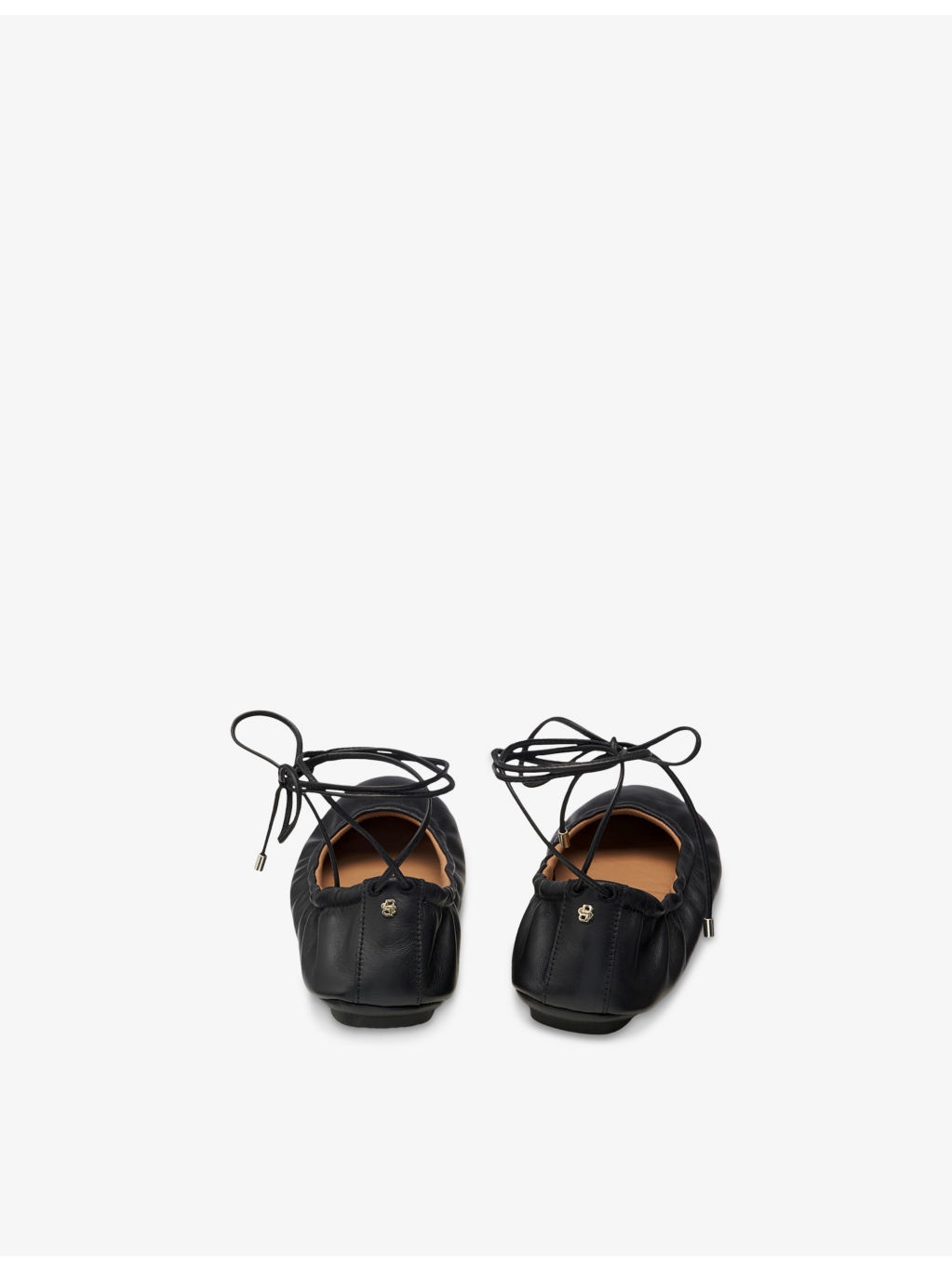 Tie-String Leather Ballet Flats - 4