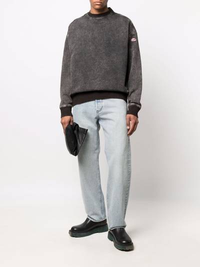 Diesel logo-patch crew neck sweater outlook