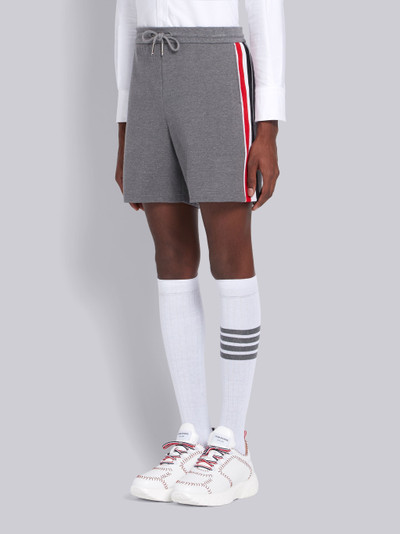 Thom Browne Medium Grey Cotton Interlocking RWB Stripe Mid-Thigh Shorts outlook