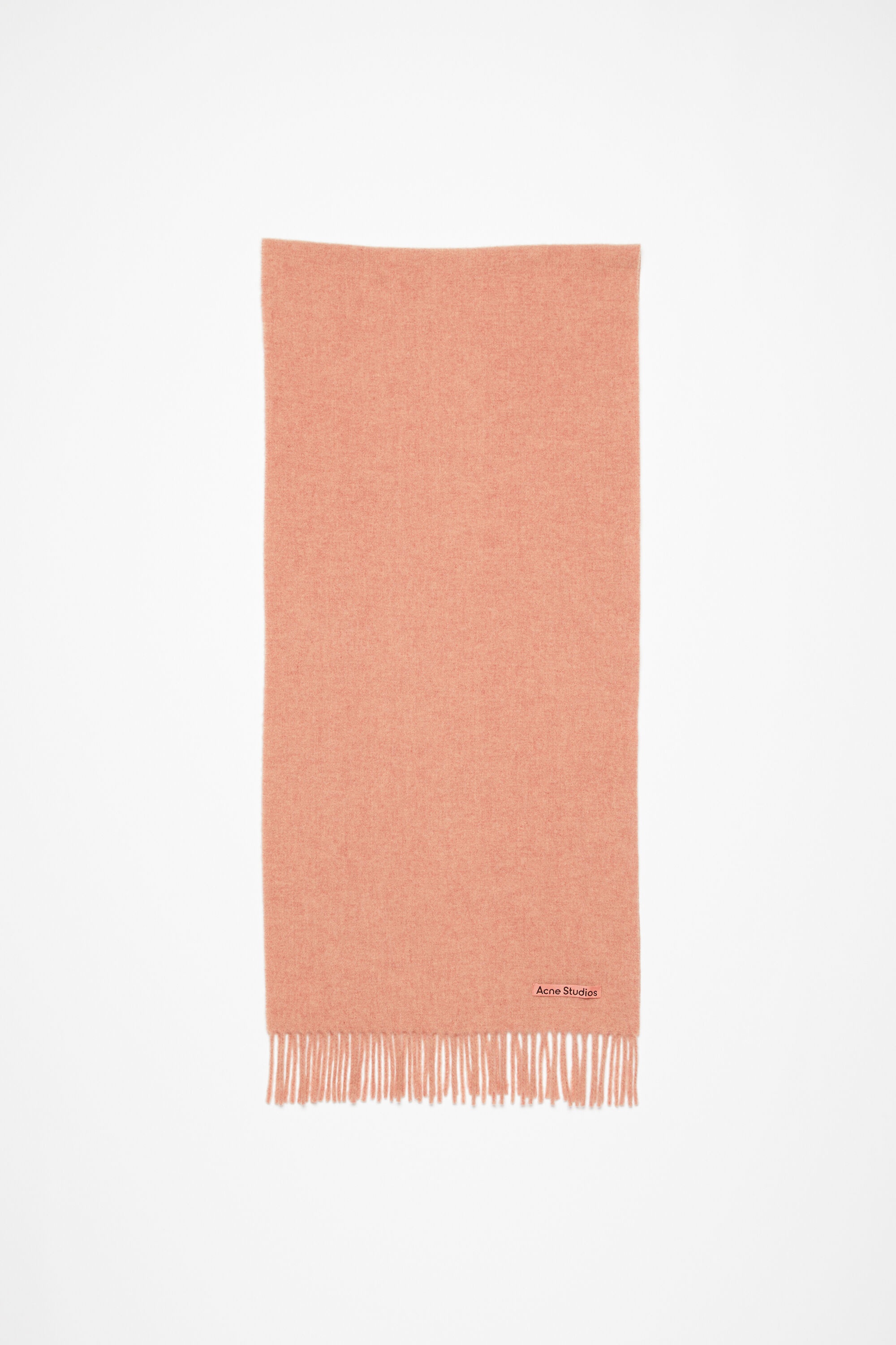 Fringe wool scarf – Narrow - Rose Melange - 1