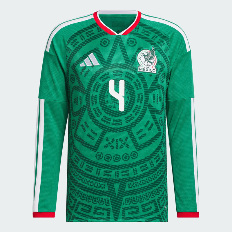 Mexico 26 Home Alvarez Long Sleeve Jersey 1