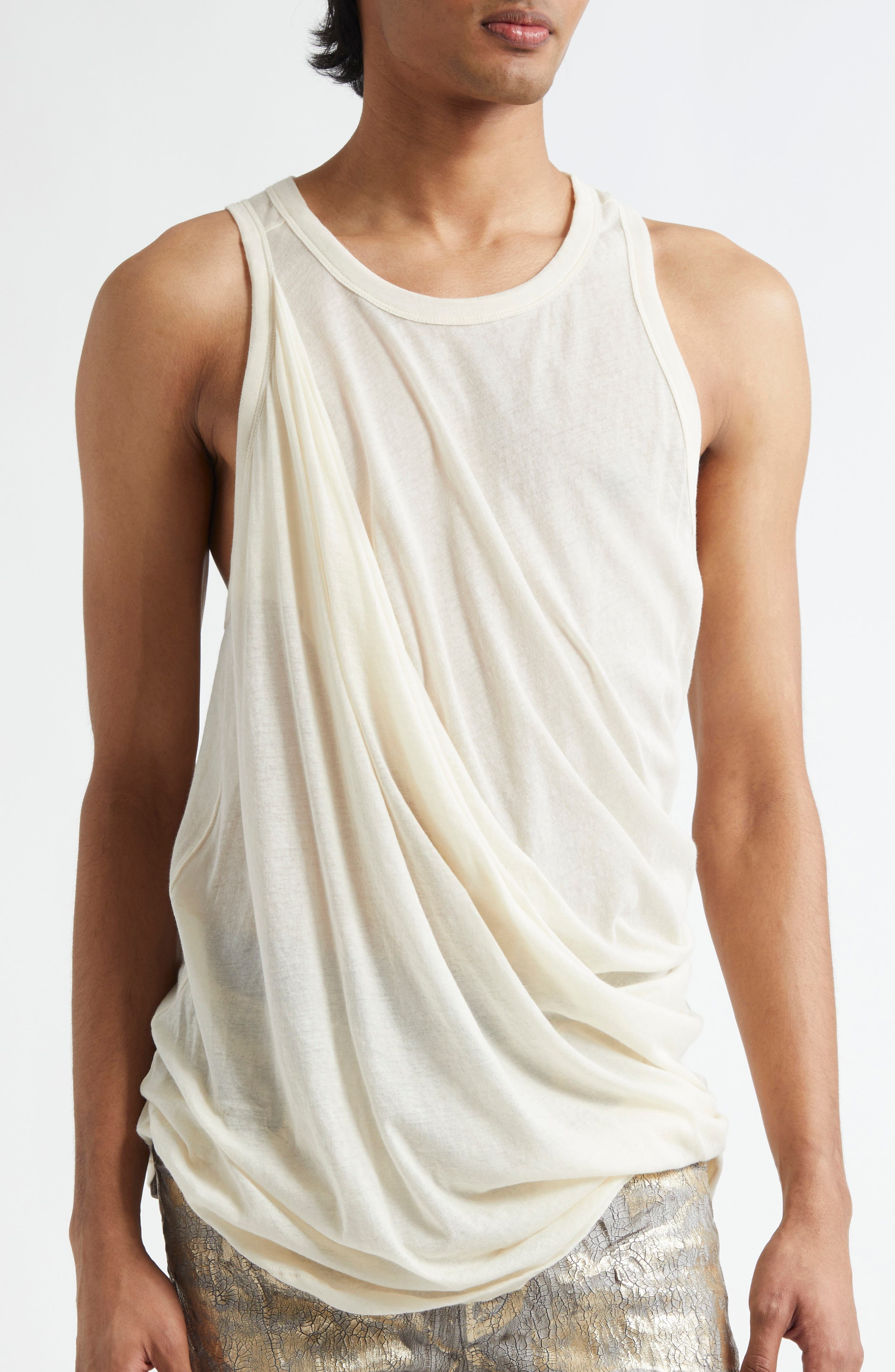 Rick Owens Anthem Draped Tank in Natural at Nordstrom - 5
