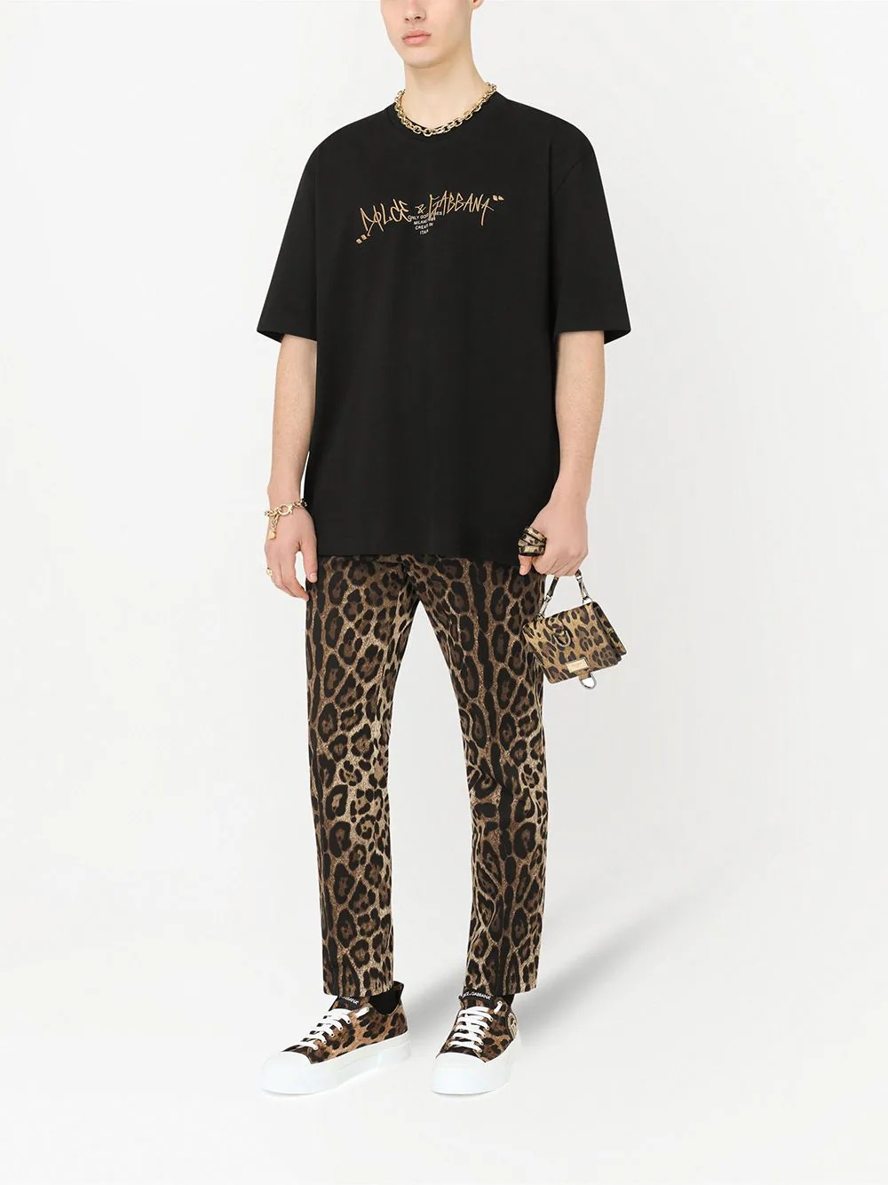 leopard-print straight-leg trousers - 2