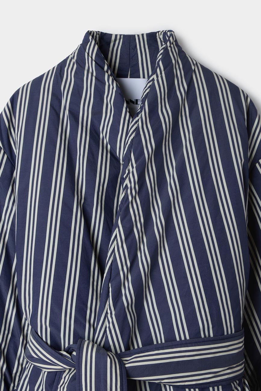 BLANKET COAT / off white & dark navy - 6