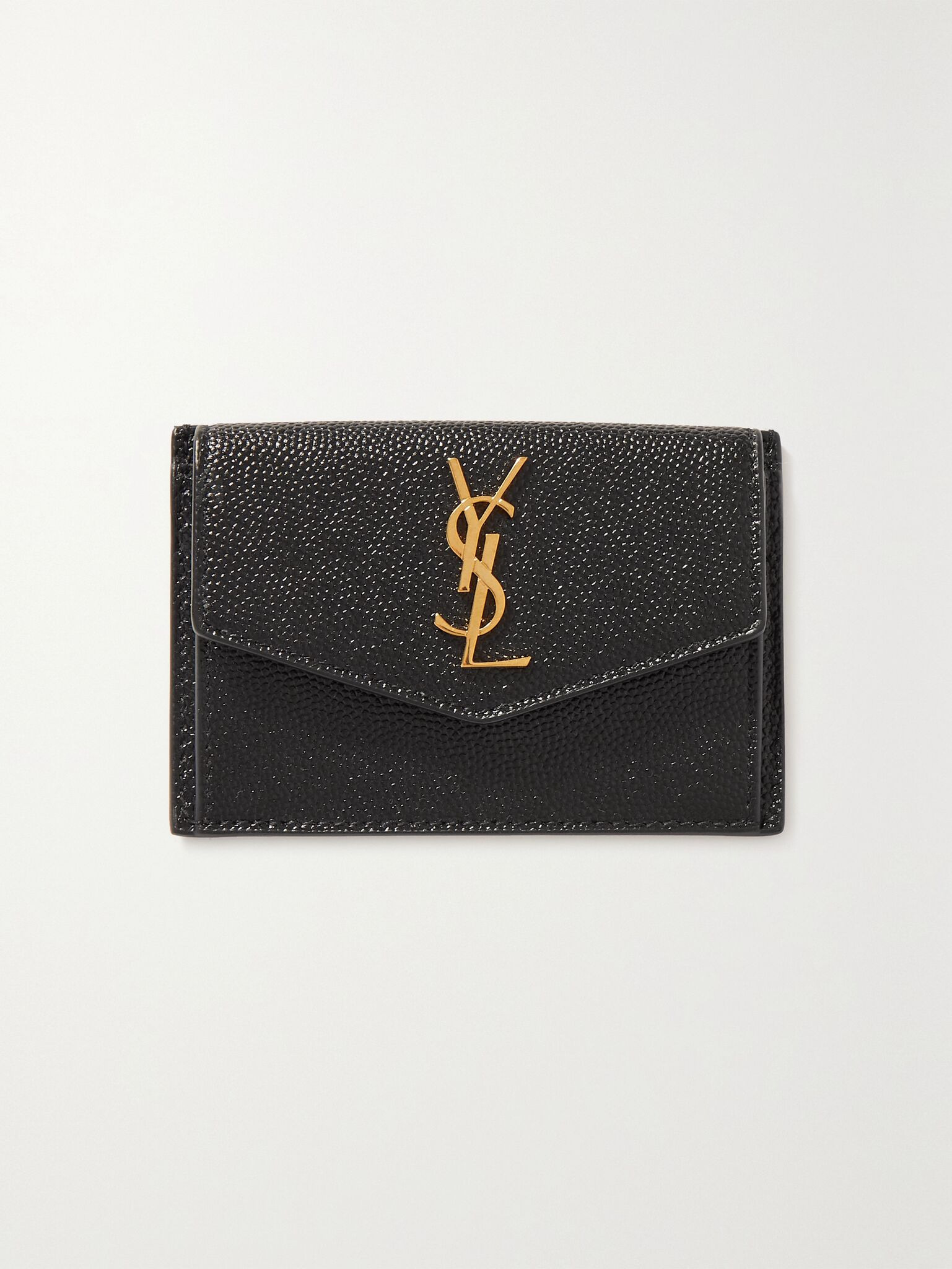 Uptown textured-leather cardholder Black - 1