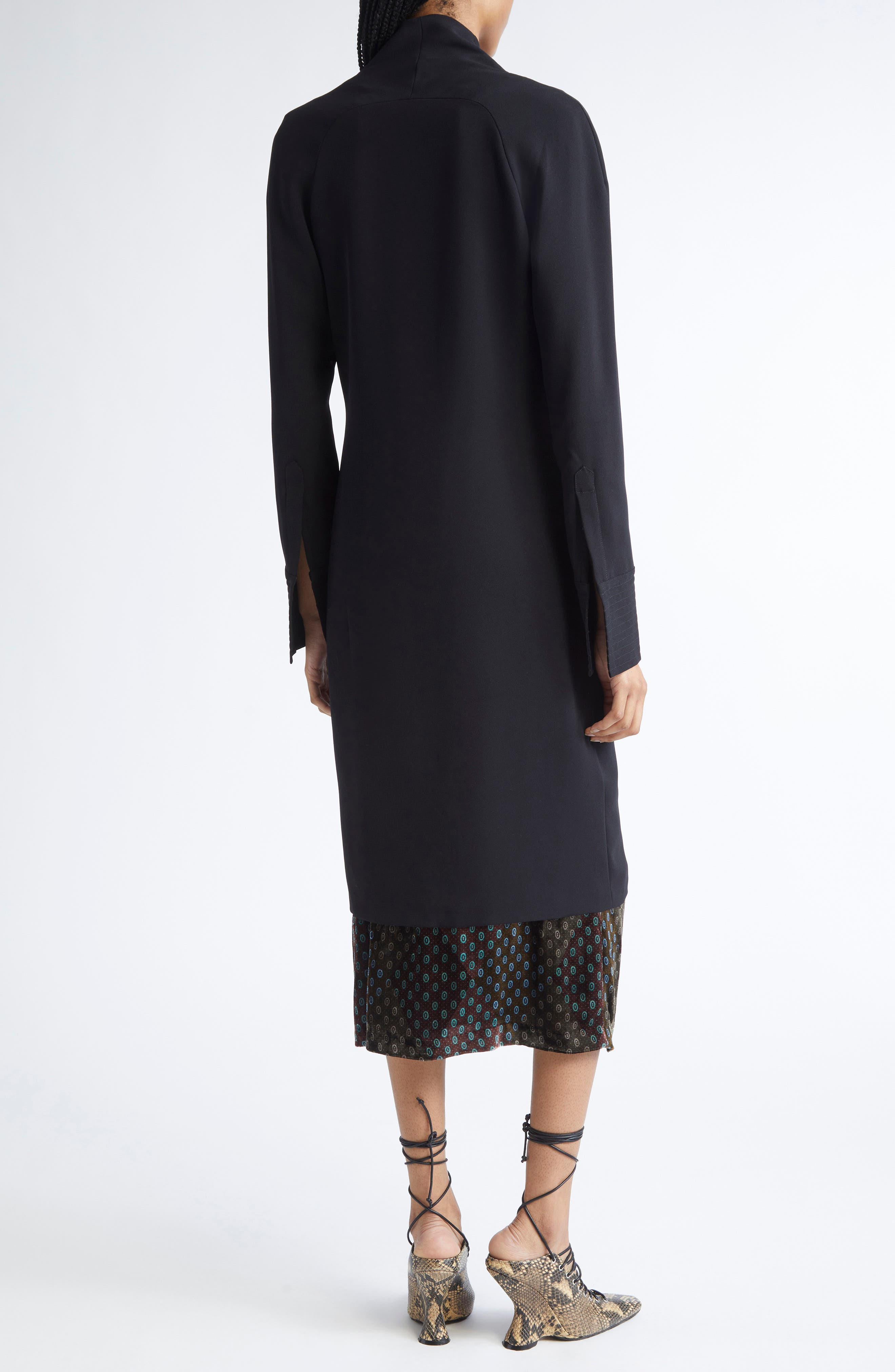 Dries Van Noten Delsey Long Sleeve Midi Dress in Black at Nordstrom - 2