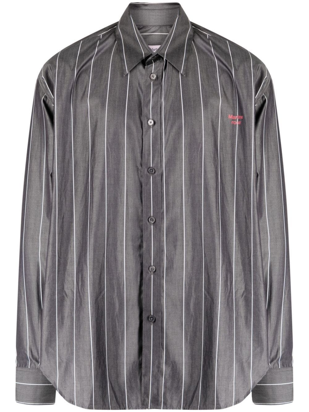 MARTINE ROSE WOVEN PULLED NECK SHIRT "WHITE" - 1