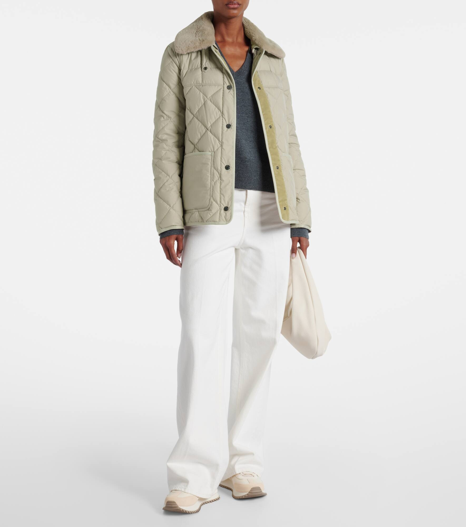 Cygne faux fur-trimmed down jacket - 2