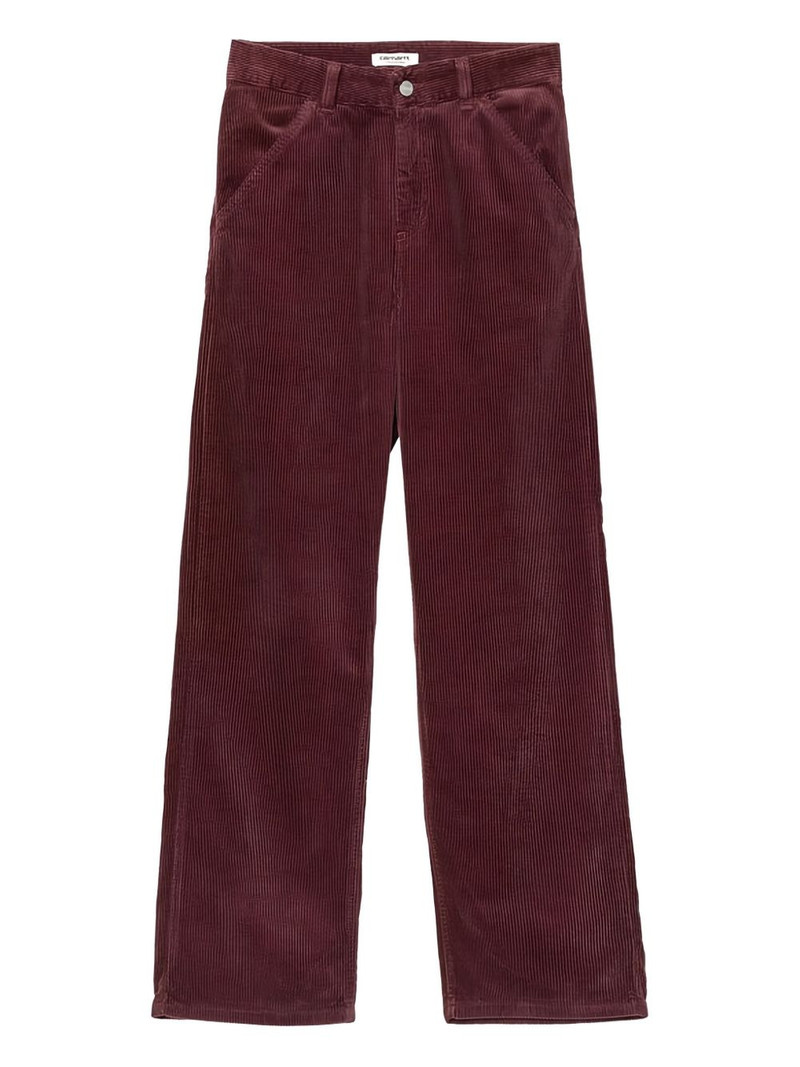 corduroy-texture logo-patch trousers 1