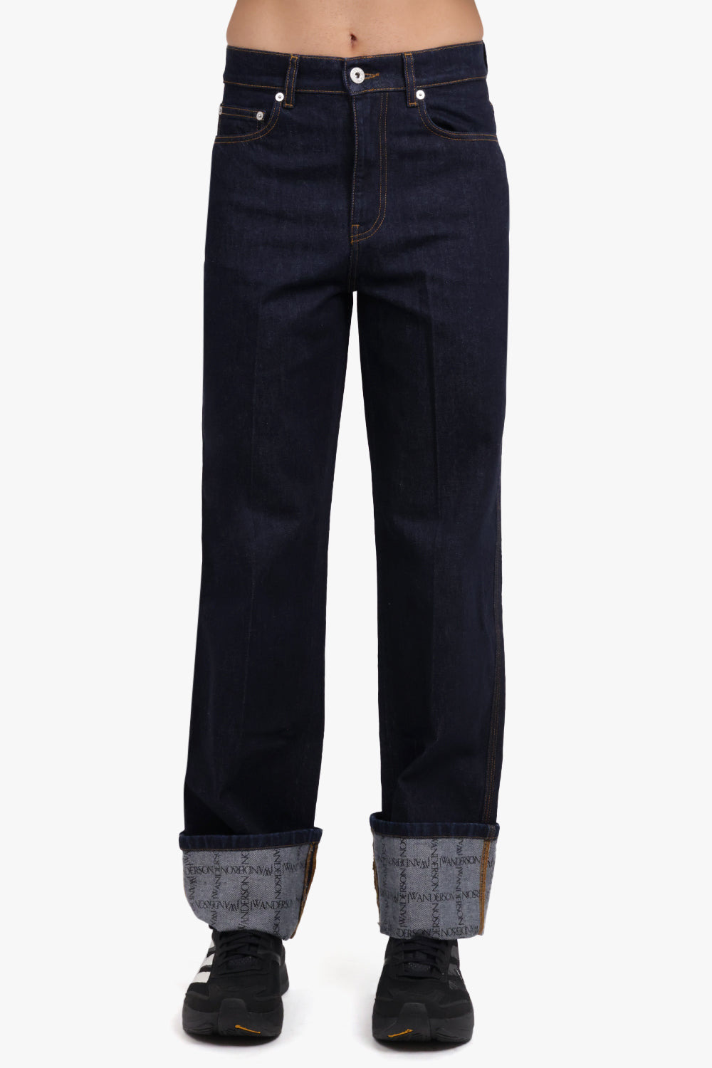 TURN UP LOGO WORKWEAR JEAN PANT | INDIGO BLUE - 4