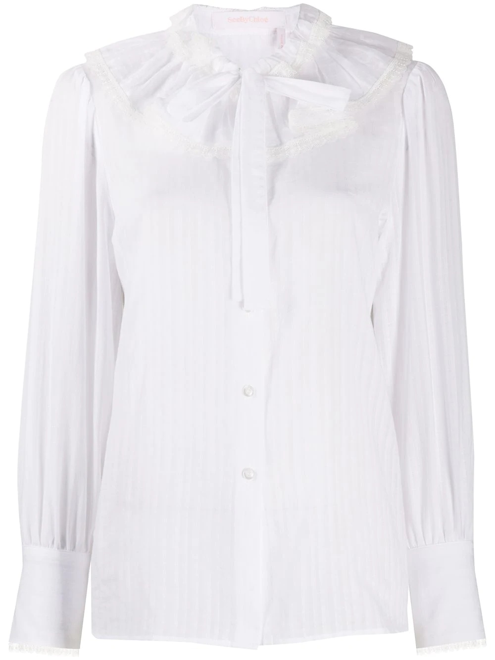 bow button-down blouse - 1