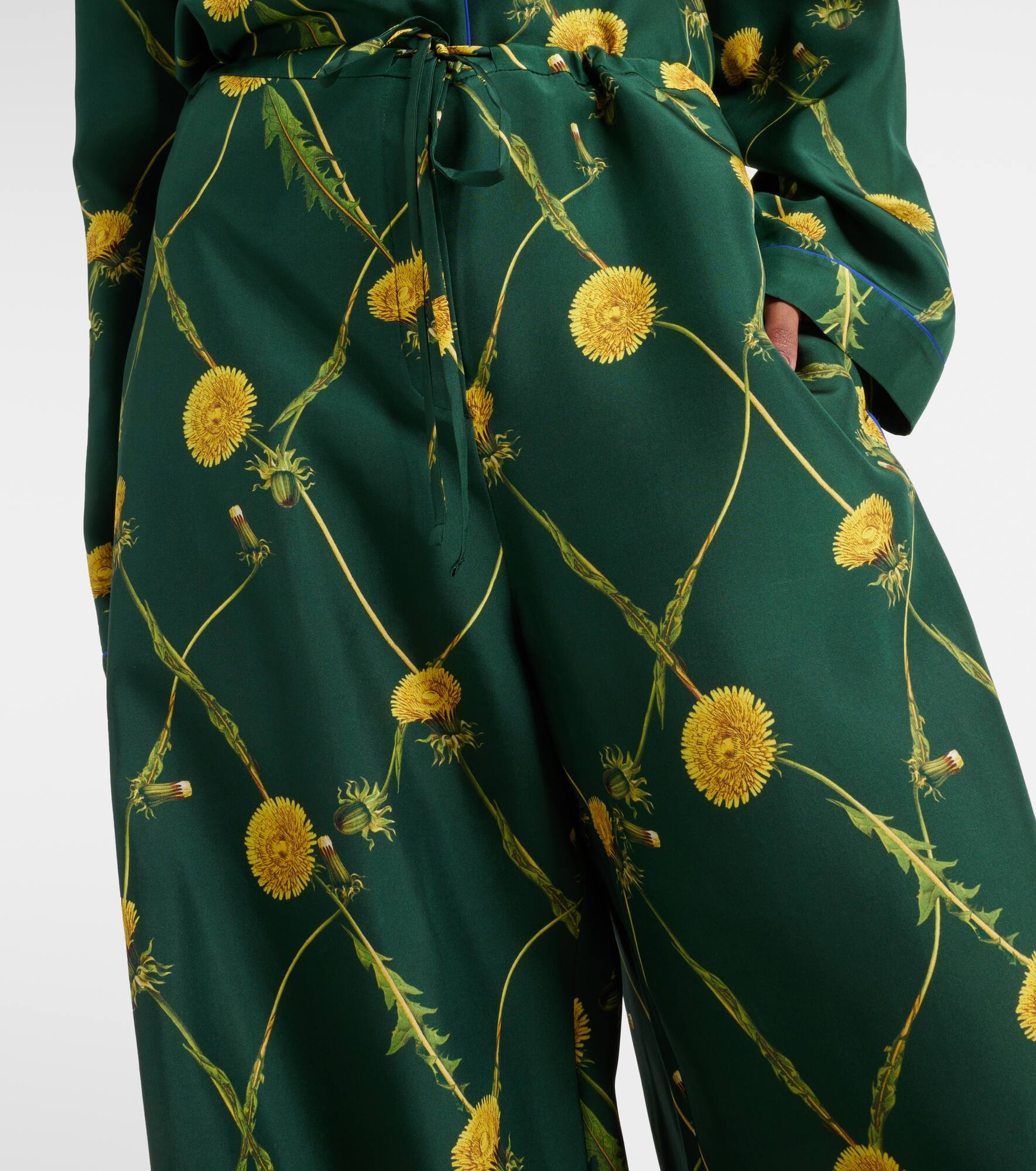 Floral silk pajama pants - 4