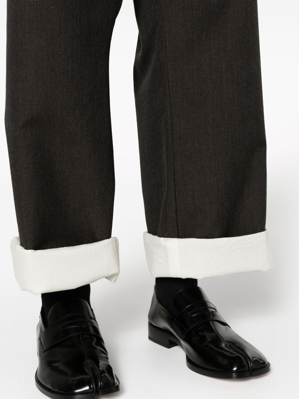 drawstring-waist wool trousers - 6
