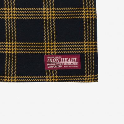 Iron Heart IHG-103-BLKWIN Ultra Heavy Flannel Windowpane Check Cushion Cover - Black/Yellow outlook