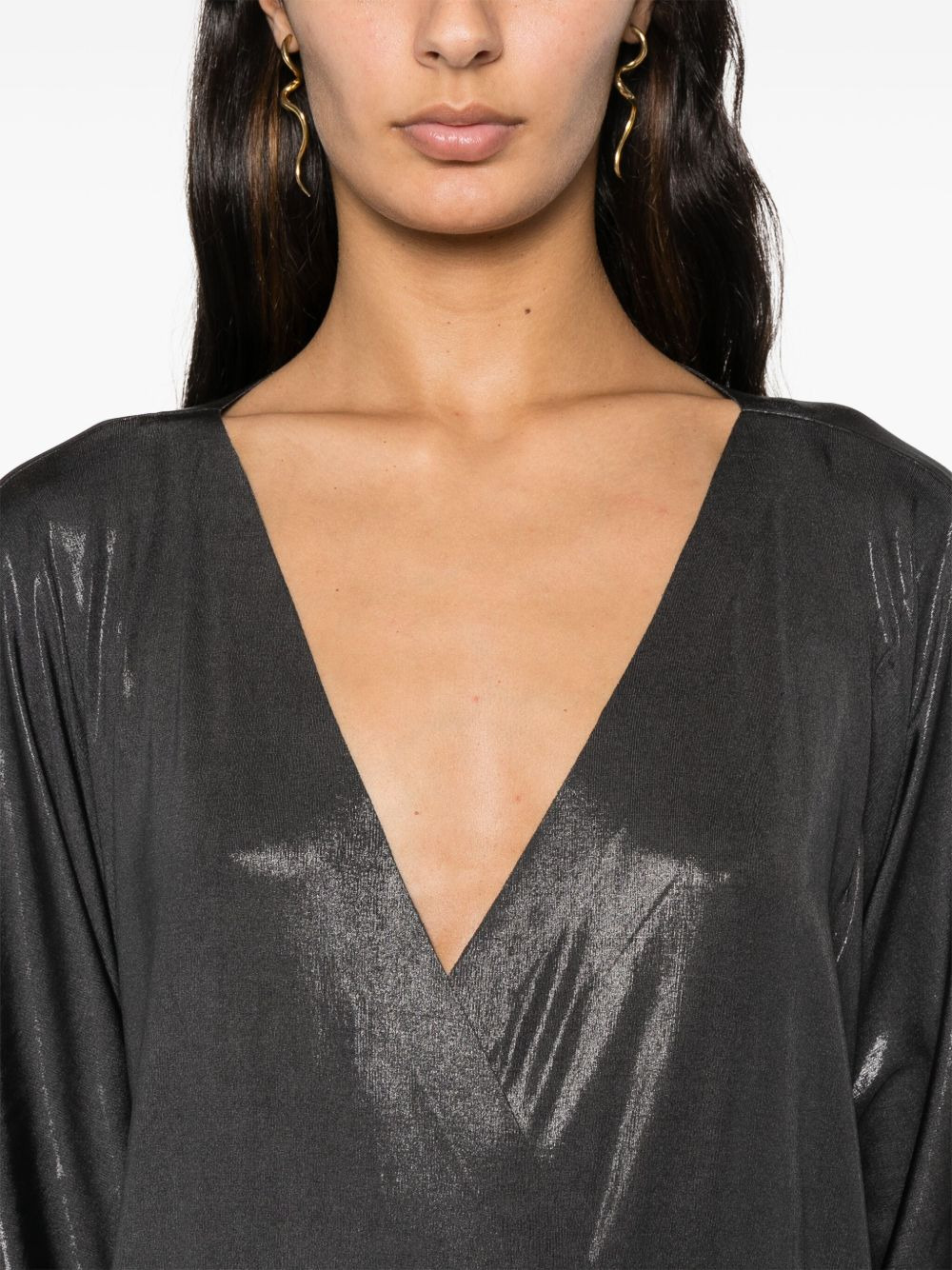 wrap dolman-sleeve gown - 5
