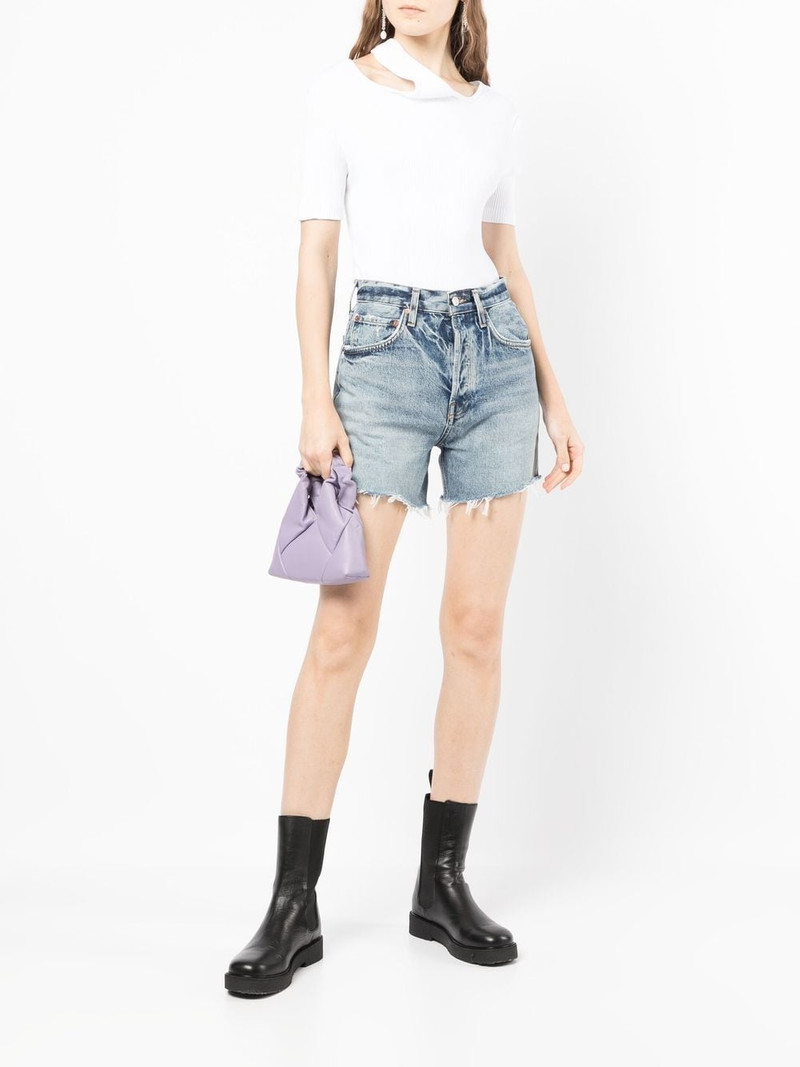AGOLDE Riley cut-off denim shorts outlook
