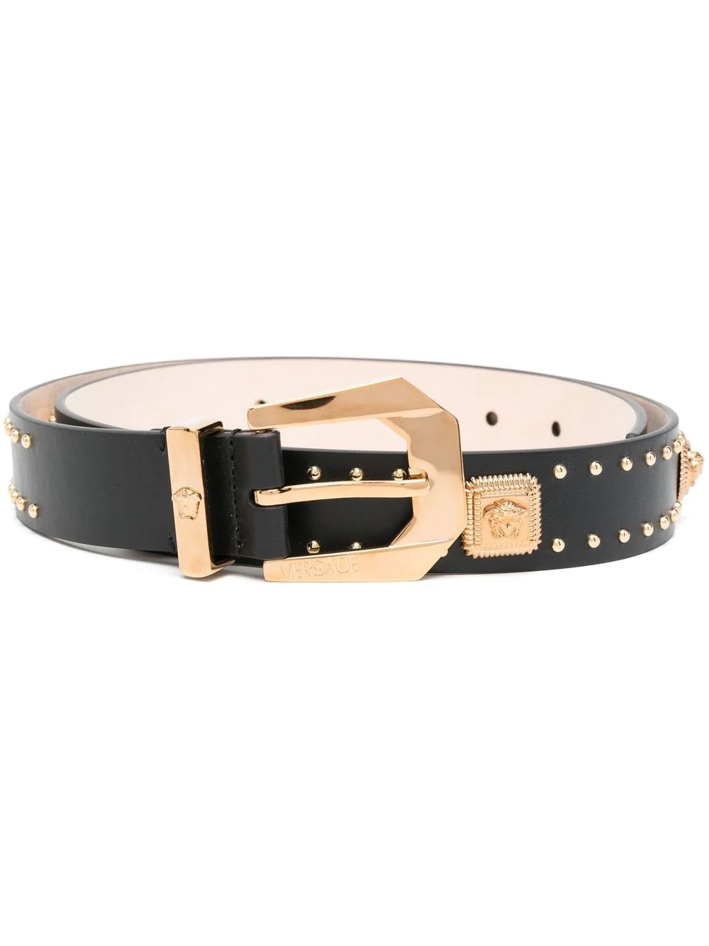 studded leather belt - 1